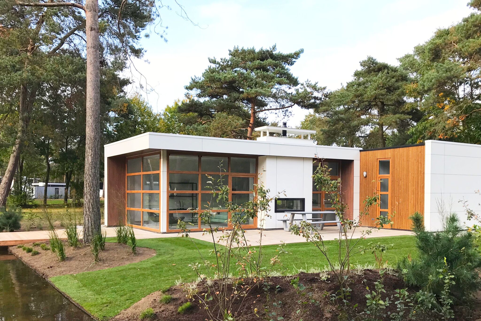 Modern chalet with a nice fireplace, on the Veluwe