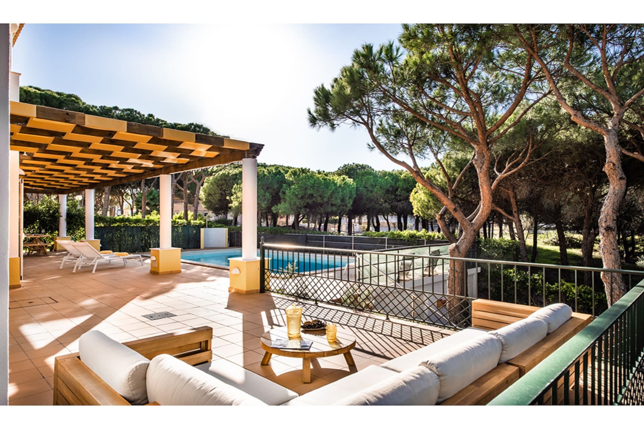 Situated within a mature pine tree forest on the exclusive Praia Verde estate, this beautiful family residence enjoys access to the blue flag beach where youâ€™ll find a variety of bars, restaurants, shops and cafes within a few minutes walking distance.

Beautifully appointed with a south facing aspect, this villa is set in a large plot amongst landscaped gardens and enjoys panoramic views from the spacious roof terrace. Access through the front door reveals a hallway with guest bathroom leading to a spacious lounge and separate reception room with fire place, a spacious fully equipped kitchen with American style fridge/freezer and adjacent dining room and three double bedrooms. A staircase leads to the childrenâ€™s bedroom with two sets of bunkbeds and the large master bedroom with private balcony overlooking the swimming pool. All bedrooms are complete with extensive wardrobe storage, en-suite bathrooms and air-conditioning.
This home away from home exudes a Mediterranean ambiance that extends over the ample shaded terraces and illuminated swimming pool allowing a genuine inside/outside living experience.

The plot is securely fenced on all sides and access is through the powered gate and large basement garage with direct access to the living area, there is also ample on-plot parking available. In addition, the property benefits from a barbeque area, double glazing and air-conditioning throughout, high speed internet (FIBER) and a modern smart TV with access to international channels and subscriber apps such as Netflix and AppleTV.
Golfers will be particularly well accommodated with four renowned golf courses within a short drive, including the Jack Nicklaus signature 18 hole course at the Monte Rei Golf and Country Club, which in addition to world class golf, guests can also enjoy tennis, horse riding, shopping, fine dining and an extensive spa complex.
 
The picturesque and historic towns of Tavira, Monte Gordo, Castro Marim and Vila Real de Santo Antonio (VRSA) are all a short drive away and offer a variety of shopping, nightlife and dining, you can also catch a ferry at the picturesque marina in VRSA for a day trip across the Spanish border to Ayamonte.
 


