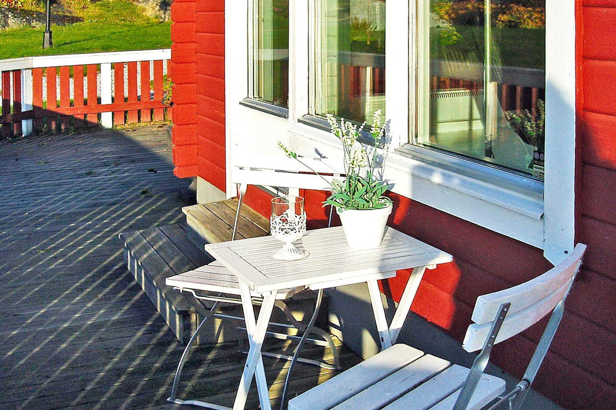 Internet Access DSL, Kitchen(cooker(electric), hood, coffee machine, microwave, fridge(+ freezer)), Living/bed room(TV(swedish TV channels)), bedroom(2x single bed), bathroom(washbasin, shower, toilet), sauna(indoor, 2 persons), heating(electric), terrace(garden furniture, BBQ), parking