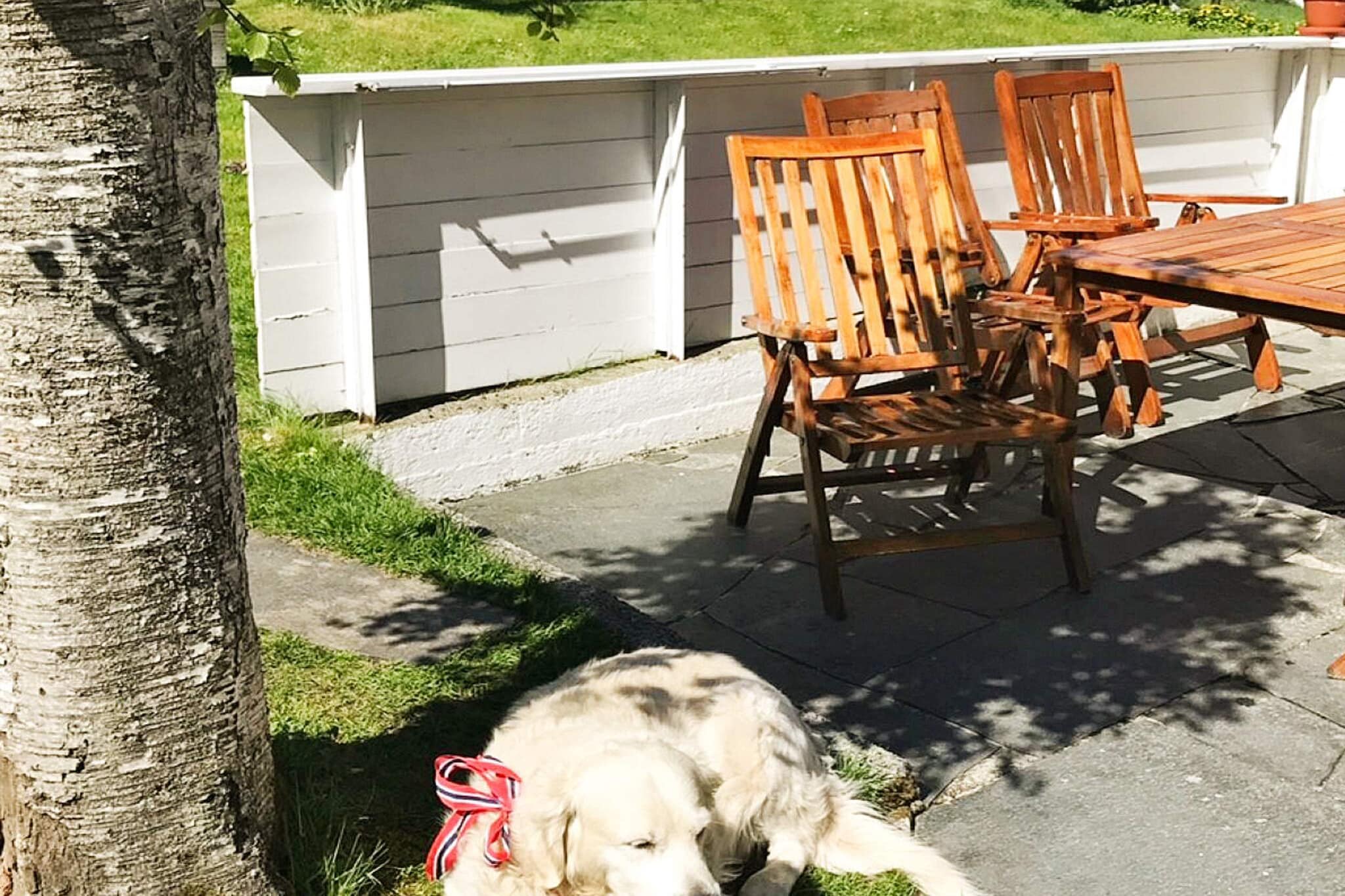 Internet Access DSL, Kitchen(cooker(electric), hood, coffee machine(filter), waffle iron, microwave, dishwasher, fridge, freezer(200-249L), tumble dryer, washing machine, high chair), Living/bed room(24 m2)(TV(german television channels, norvegian TV channels ), radio), bedroom(double bed), bedroom(2x single bed), bedroom(single bed), bathroom(floor heating)(bathtub or shower, washbasin, toilet), bathroom(floor heating)(bathtub or shower, washbasin, toilet), cooker(electric), heating(electric), terrace(15 m2), garden, garden furniture, BBQ, parking, outdoor fireplace