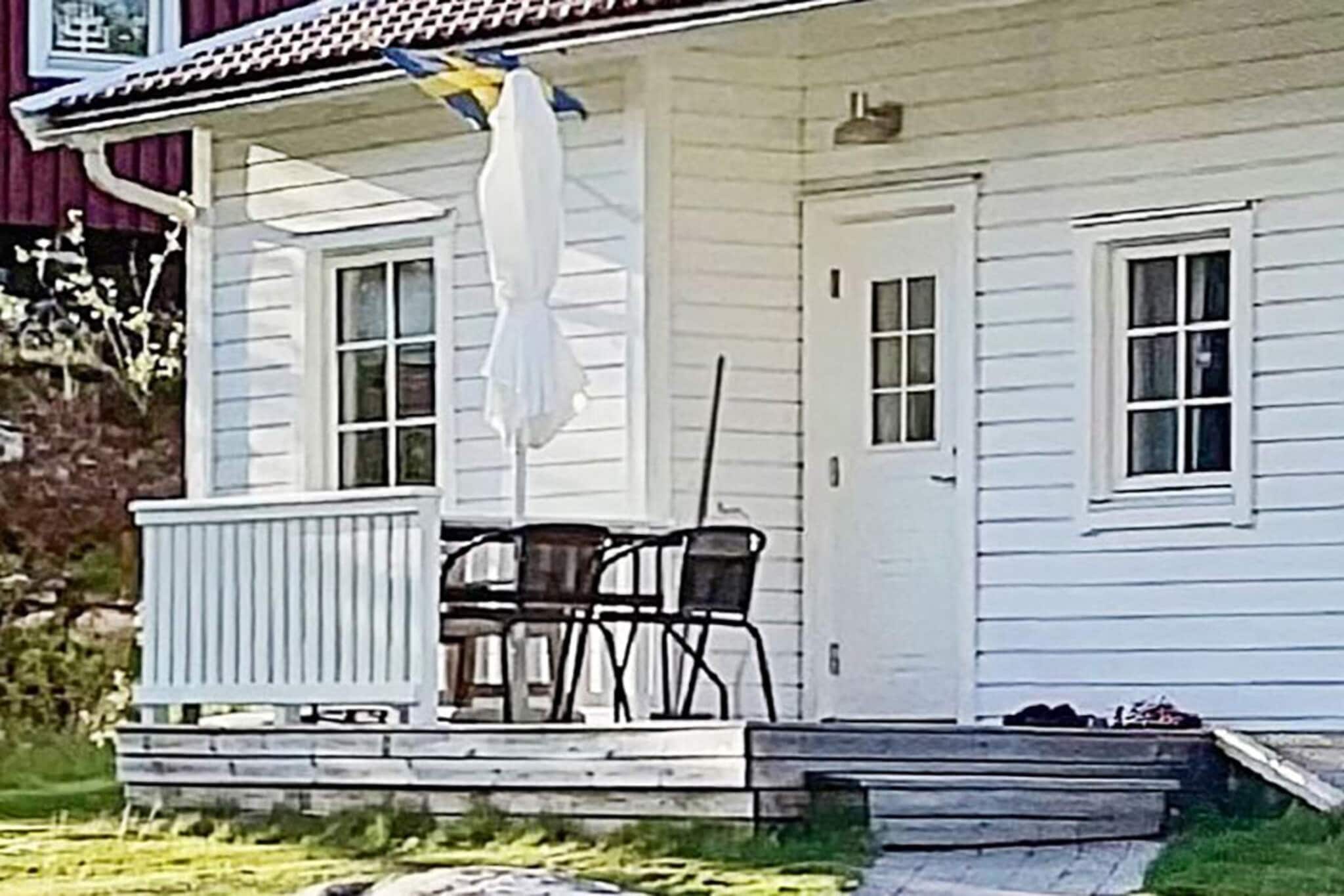 Internet Access DSL, Living room(2x single bed), Kitchen(cooker(electric), hood, coffee machine, microwave, fridge-freezer, high chair), Living/bed room(double folding bed, TV(swedish TV channels)), bedroom(2x bunk bed), bathroom(floor heating)(tumble dryer, washbasin, shower, toilet, washing machine), heating(electric), terrace(garden furniture, BBQ, play equipment)