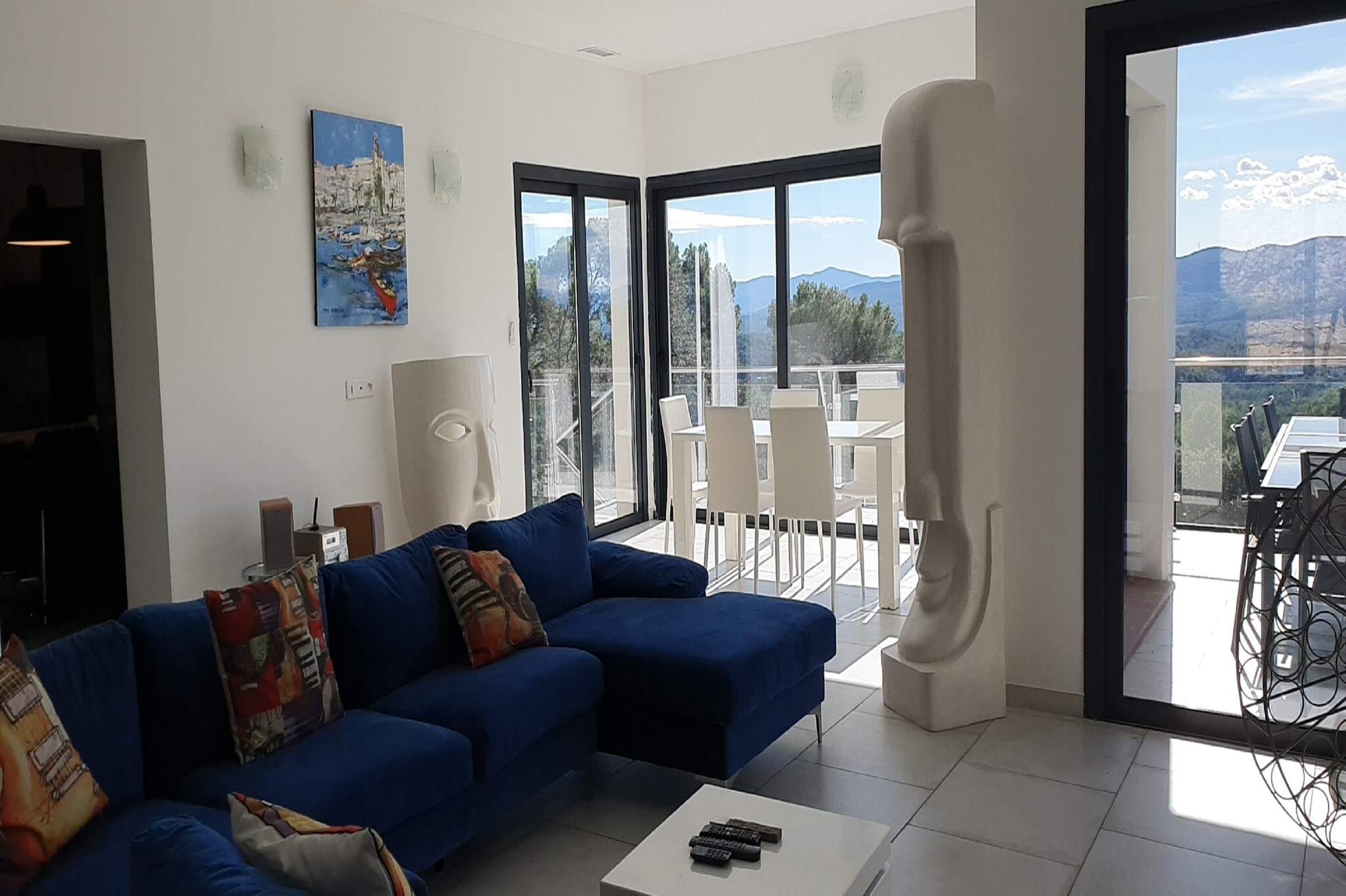 An optional utilities and service fee of EUR 400,00 will be charged before your arrival. Details are given below.<br> This modern villa in Lorgues overlooks vineyards with the Massif des Maures visible in the distance. Tastefully decorated, it creates a calming atmosphere ideal for relaxation. The villa accommodates 8 guests across 4 bedrooms, perfect for a family getaway. The private swimming pool invites you to take a refreshing dip whenever you please. Just 2 km from the town centre, you can explore local shops and enjoy the lively village atmosphere. Golf lovers will appreciate Golf de Salernes, located 15 km away, for some enjoyable rounds in beautiful surroundings. Each bedroom has air conditioning for your comfort. The spacious terrace wraps around the upper floor, connecting the living room, kitchen, and bedrooms with stunning views. The lower floor features a large bedroom with a shower room, double bed, and a double sofa bed, with direct access to the swimming pool. <br><b> Optional Utilities & Service Package </b><br><b> An optional utilities and service package of EUR 400,00 </b> can be selected prior to your arrival. You will receive a separate communication with the payment link should you wish to include it.<br>This package ensures a seamless stay and conveniently covers services such as final cleaning, utility consumption, service support, and protection against minor damages or incidental costs during your stay.<br>Guests who prefer may manage these services independently, provided the property is returned in good order at check-out.