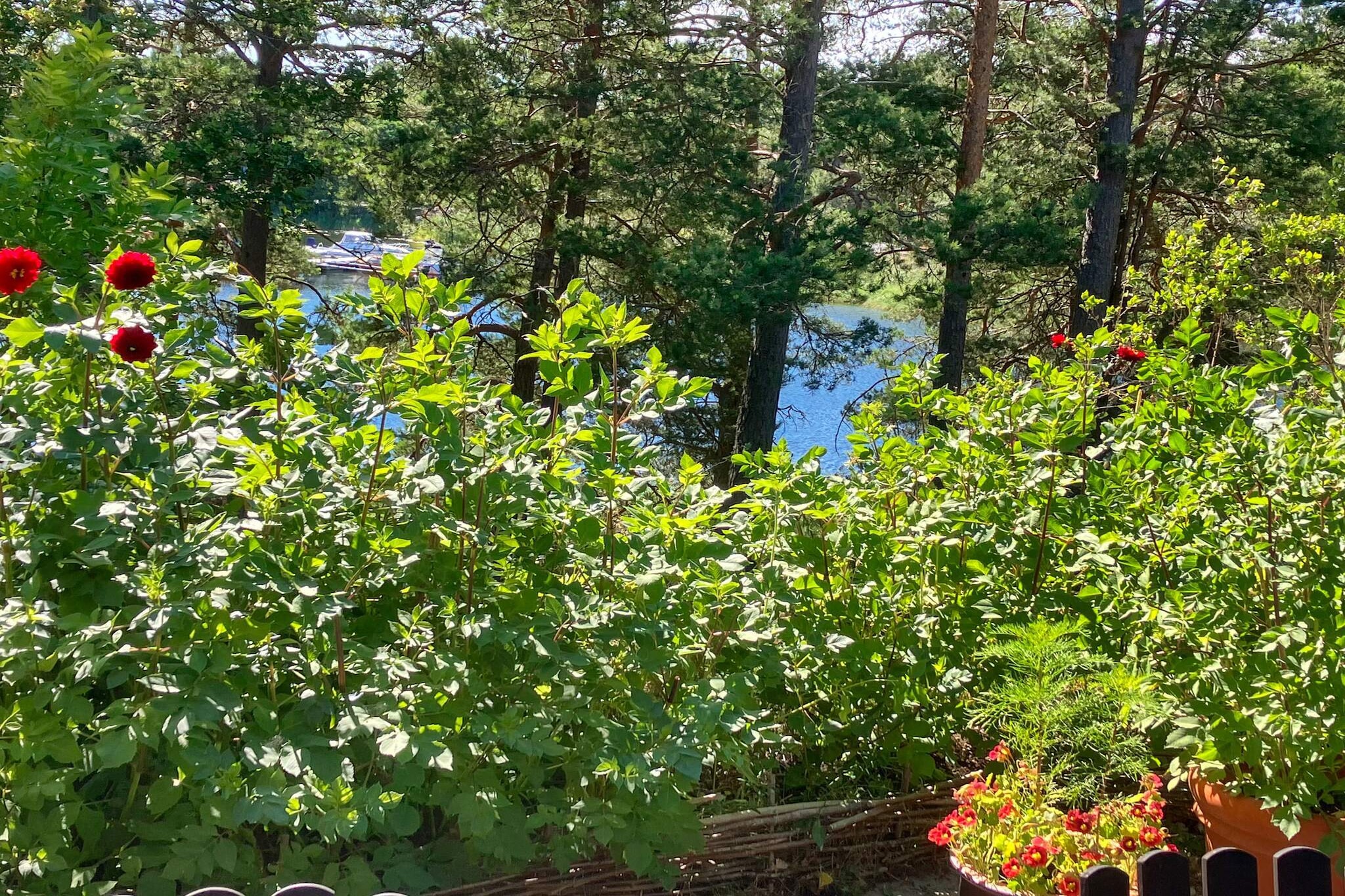 Annex: (2x single bed, cot)\n\nInternet Access DSL, Kitchen(cooker(electric), hood, coffee machine, microwave, fridge-freezer, water from well), Living/bed room(single folding bed, TV, fireplace, fireplace, radio, chromecast), bedroom(2x single folding bed, double bed), bedroom(2x single bed), bathroom(bath tub, washbasin, shower, toilet), sauna(indoor, heated, 6 persons), heating(electric), terrace, garden furniture, BBQ, parking, play equipment, air to air heatpump