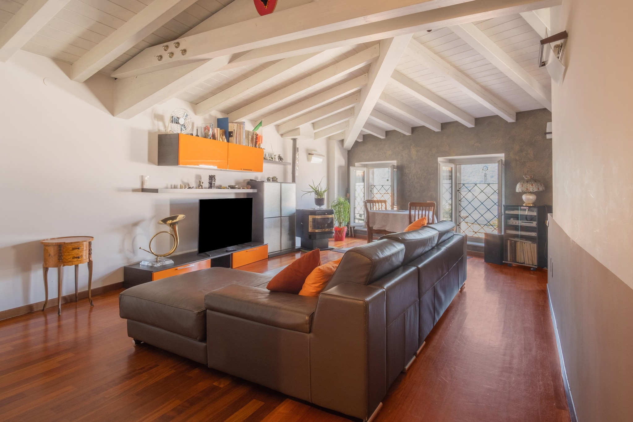 This is a beautiful holiday home situated in the Lakes of Italy region with a sauna. It is situated on the third floor (without lift), with an excellent panoramic lake view, overlooking the historic centre of the town. It is also only a stone's throw from the ferry port for Monteisola. Possibility of excursions in the nearby Via Antica Valeriana, along the lake amid nature. This home makes for a wonderful residence for families and couples alike.

Follow the impressive Sale Marasino hiking route or visit nice places around Lake Iseo, such as Motta and Presso. The area offers many possibilities for recreation, excursions, beaches, and places that have historical and artistic value. In the area are also excellent restaurants and cellars where you can find excellent wine (Franciacorta) and olive oil of local production.

Guests will be greeted personally by the owner with a small welcome drink for a better explanation of services and equipment, .and check-out will also be done personally.

About Belvilla

When you stay in a Belvilla home, you can rest assured of a unique holiday home in ideal surroundings at an attractive price. The portfolio of accommodations consists of more than 40,000-holiday homes in 20 European countries. Interested in a weekend getaway, a summer or winter sports holiday or simply a short break? Do you prefer the coast, the countryside or the mountains? Whatever your preference, there is a Belvilla home to meet your needs, from a cosy gÃ®te for two to a castle big enough for the entire family, from an apartment in the heart of Rome to a cabin in the middle of nowhere, from a simple tree house to a luxury dream villa and from close to home to the other side of Europe.

A Belvilla home gives you the freedom to enjoy breakfast in your pyjamas or continue a good conversation into the morning hours without having to worry about the bar's closing time. Prepare gourmet meals with fresh local ingredients in your own kitchen and take advantage of having your own swimming pool to do as many cannonballs as you want! In other words, you can enjoy complete privacy in your home away from home.