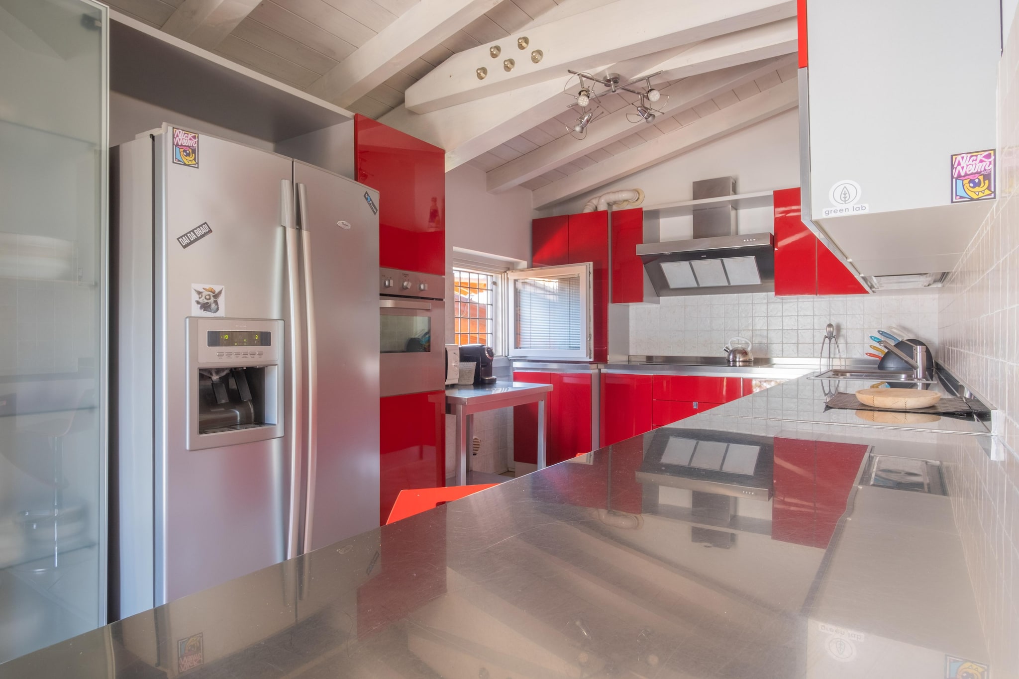 Ground floor: (Living room(double sofa bed), Kitchen(cooker, coffee machine, combination microwave, dishwasher, fridge-freezer), bedroom(double bed), bedroom(bunk bed), bathroom(shower, washbasin, toilet), bathroom(bath tub, sauna, toilet))