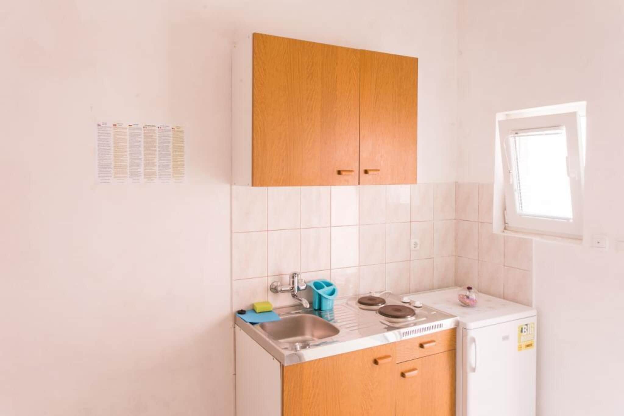 Apartmetns Franka Saplunara-One-Bedroom Apartment with Terrace and Sea View No2-Keuken