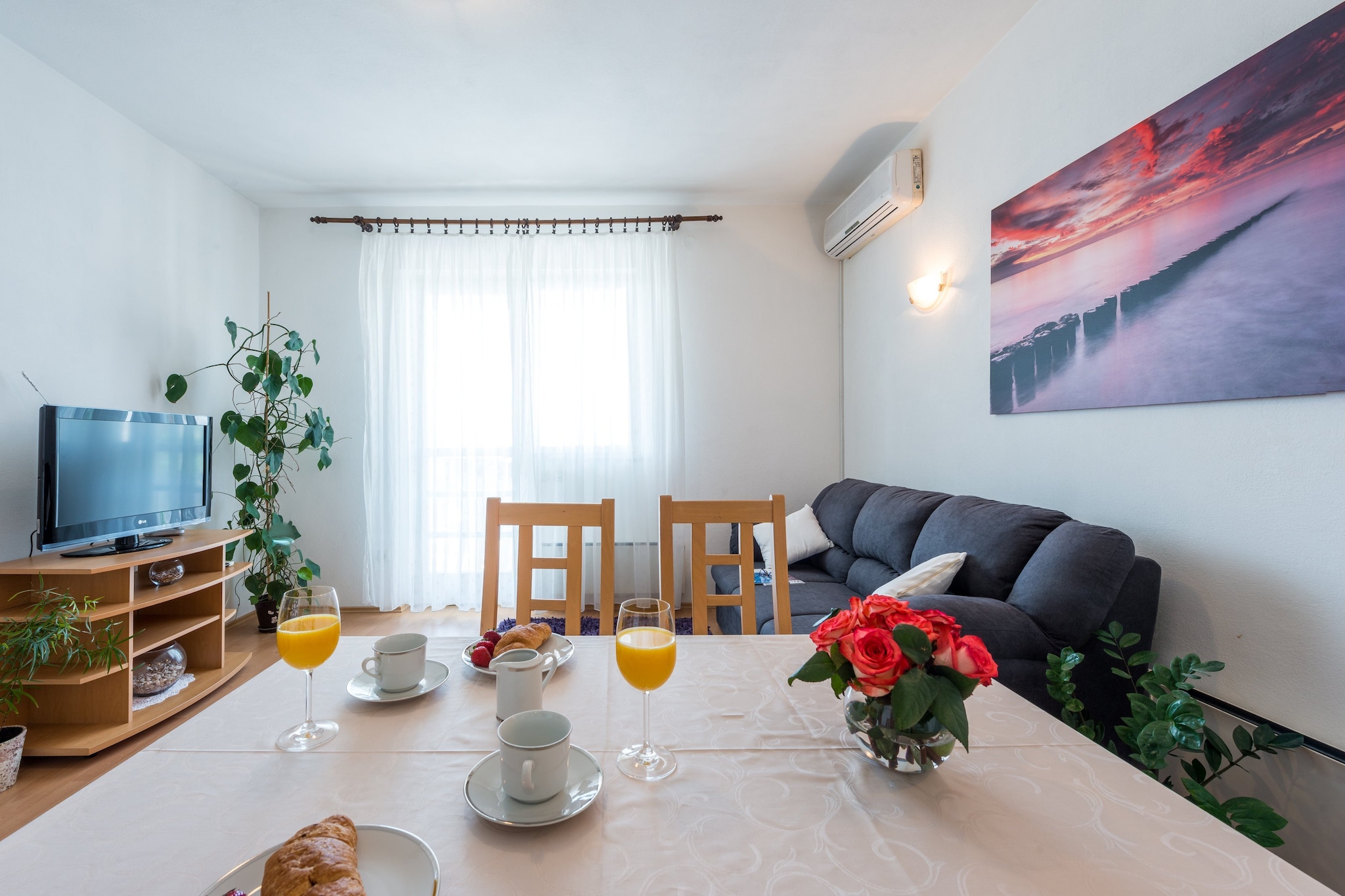 Apartment Lena is  located only 700 meters away from Old Town of Dubrovnik.
Luggage storage before check in and after check out is available, so that you can explore the area a bit more before departure.

Free private parking on site.

This beautiful three bedroom  apartment can comfortably accommodate up to five people.
It features air conditioning, WiFi and LCD  TV. Two bedrooms have double bed and third offers one single bed. Kitchen is well equipped and comes with dining area, while living room includes sofa. Private bathroom includes bathtub and hairdryer, there is also a separate toilet.  Furnished balcony with sea view is at guests disposal. 
Baby cot is available upon request.

Apartment Lena is located in peaceful area only  10 minutes walk from the apartment, as well as various beaches, restaurants, cafes, bars, shops, bakeries and banks. Guests can also find a grocery store and a bus station in 150 meters walking distance. Nearby you have a park with children's playground.

Dubrovnik bus station and ferry port, connecting the mainland with various Dalmatian islands, are 15 minutes ride from the apartment, while Dubrovnik Airport is 16 km away.