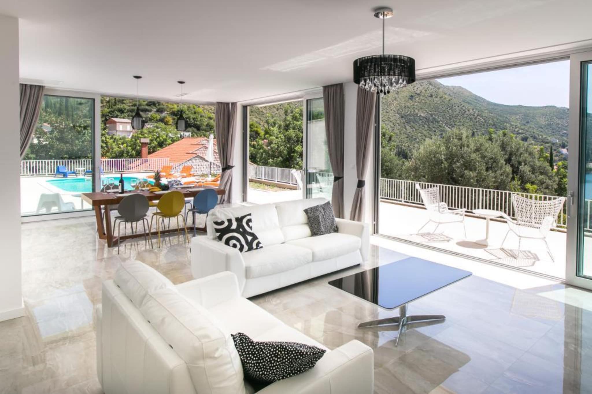 Villa Dupcic - Five-Bedroom Villa with Private Pool and Sea View-Salon