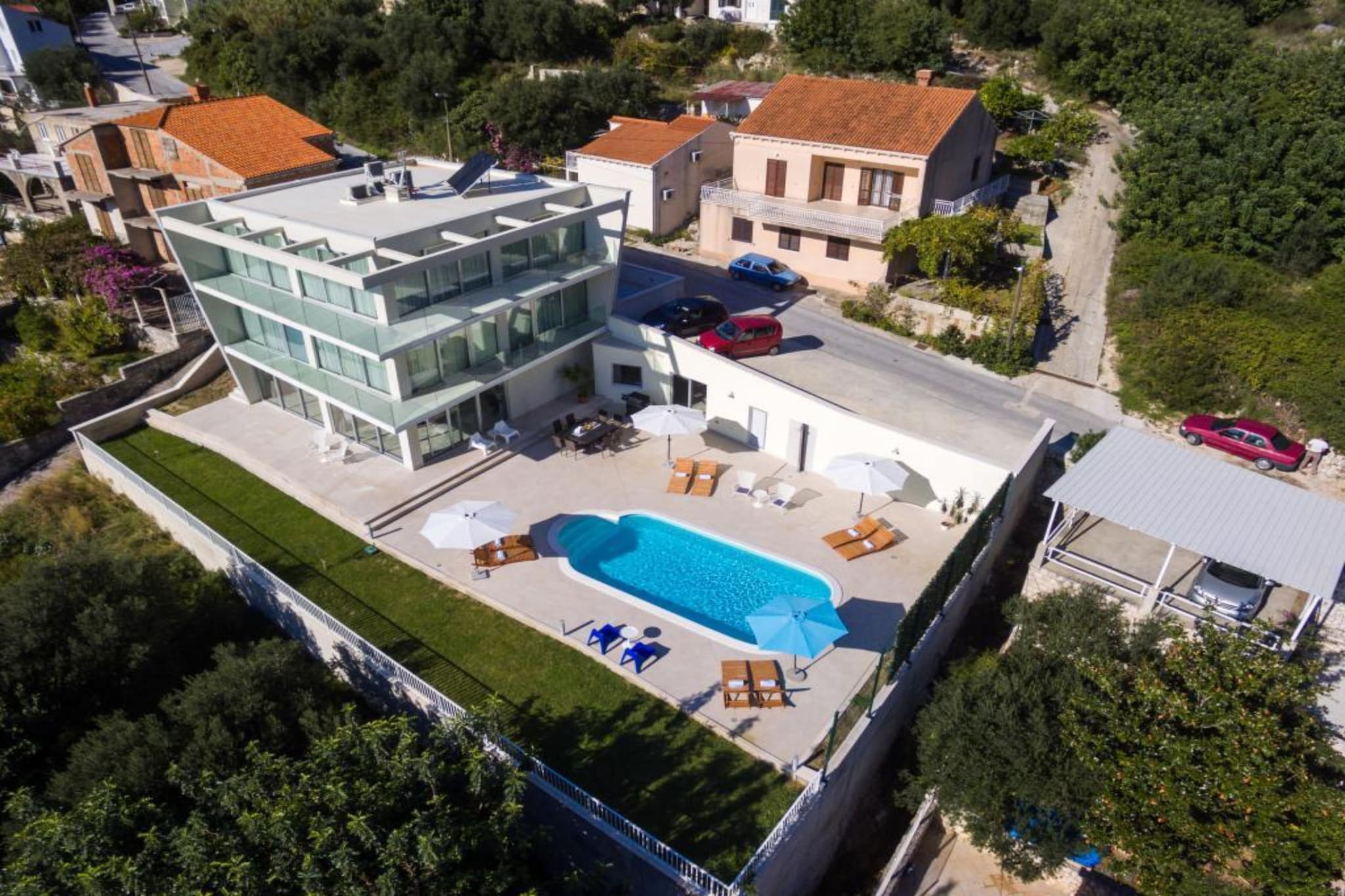 Villa Dupcic - Five-Bedroom Villa with Private Pool and Sea View-Zones d'été à 1 km