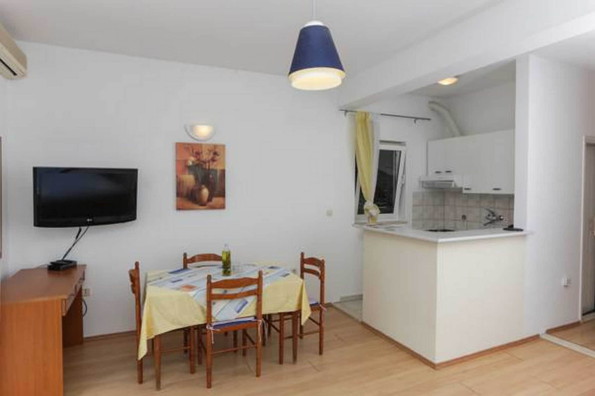 Apartments Posta offer seven self-catering accommodation units in Saplunara, quiet little place in a beautiful bay on the eastern side of the island of Mljet.
Luggage storage before check in and after check out are available.
Free private parking is available on site and reservation is not needed.
This lovely comfort studio apartment can comfortably accommodate up to three persons.
It features air condition, free Wi-Fi and LCD cable TV. Kitchenette is well equipped and comes with dining area. Private bathroom includes shower and hair dryer.
Furnished balcony with sea view is at guests disposal.
Ironing facilities are available upon request.
Apartments Posta are located in Saplunara famous by sandy beaches. Nearest grocery store and bus stop are 700 m away from the property. Bar and restaurant can be found within 500 m. Closest sandy beach is walking distance from the property, only 150 m away.
Closest ferry port is Sobra, 15 km away. Dubrovnik 31 km (with boat)
