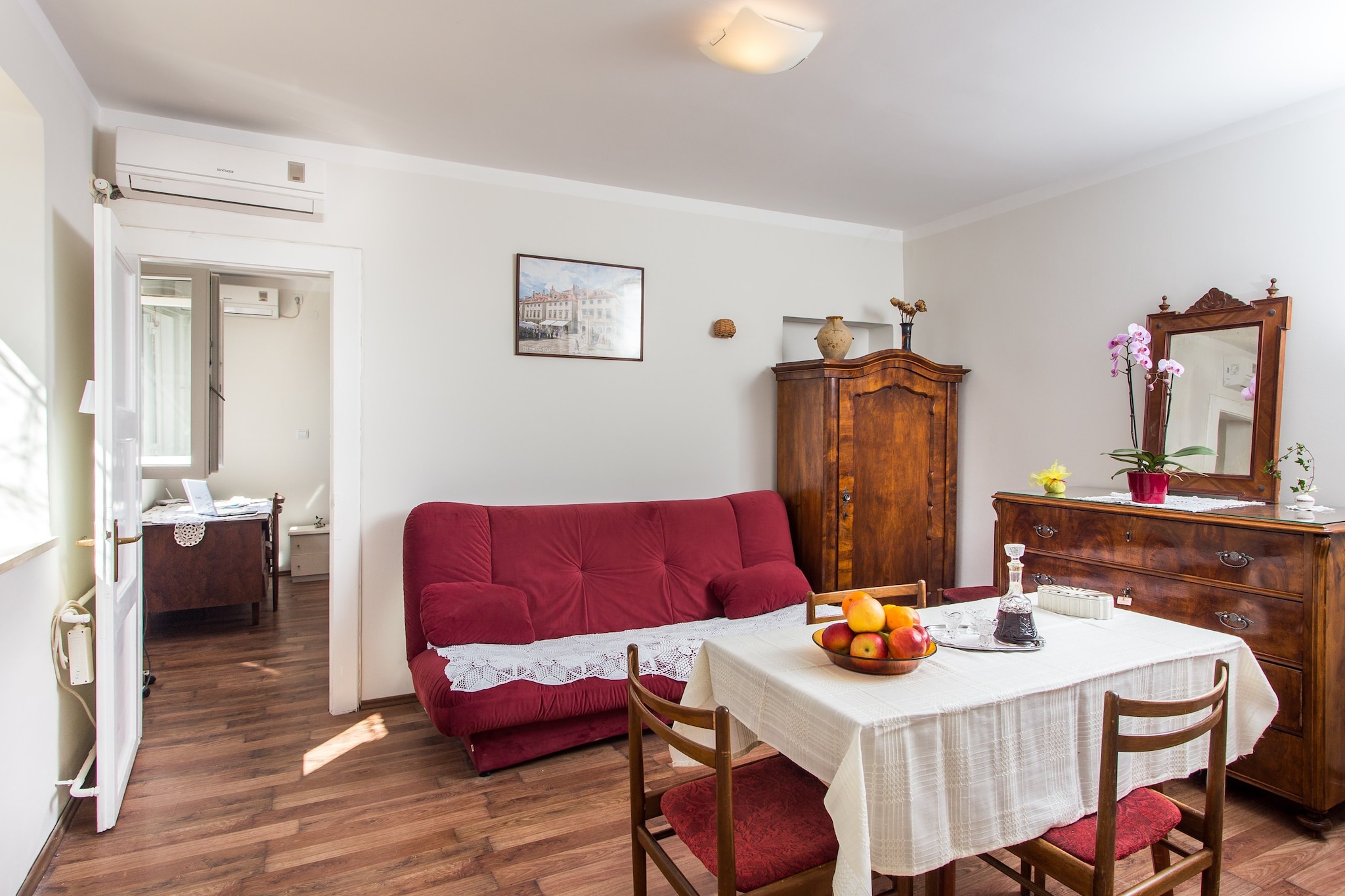 Apartments Ljubimir - One-Bedroom Apartment with Shared Terrace - Bambo-Woonkamer