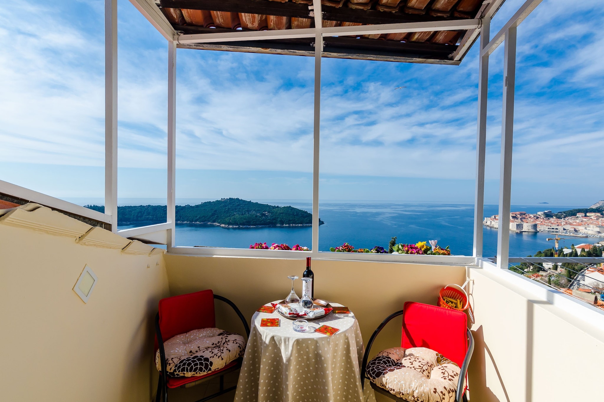 Apartment Vedrana is ideally situated as it is walking distance to The City Walls and everything else Dubrovnik has to offer, whether one is interested in historic Old City and its many sights or basking in the Mediterranean sun and swimming in the crystal clear Adriatic sea. The accommodation is 1.9 km away from the Old Town (historic center) the nearest beach is 1.3 km away from the property.
The UNESCO-protected center (1.9 km away) is known for its architecture and guests can explore its numerous sights, such as the Town Walls and Stradun Promenade. There are also many picturesque cafes and restaurants that invite to relax, as well as beaches, bars and shops. Everything you may need can be reached in 23 minutes walk.
The grocery shop, bakery and cafes can be found in 1 km range. The nearest bus station is 500 meters away, with buses passing frequently.
We recommend enjoying a cable car ride, station is 1.7 km walk from the apartment. It offers a panoramic view of the historic center and the surrounding islands.
Dubrovnik Bus Station and Ferry Port, connecting the mainland with various Dalmatian islands are 6,5 km away from the property, while Dubrovnik Airport is 21 km away.
This one-bedroom apartment features free WiFi, air-conditioning and SAT LCD TV, well equipped kitchenette with dining area,living room and a private bathroom. It will also provide you with a lovely furnished balcony with a sea and city view.
Washing machine, ironing board and hairdryer are also on guests disposal.
The accommodation is 1.9 km away from the Old Town (historic center) the nearest beach is 1.3 km away from the property.
The UNESCO-protected center (1.9 km away) is known for its architecture and guests can explore its numerous sights, such as the Town Walls and Stradun Promenade. There are also many picturesque cafes and restaurants that invite to relax, as well as beaches, bars and shops. Everything you may need can be reached in 23 minutes walk.
The grocery shop, bakery and cafes can be found in 1 km range. The nearest bus station is 500 meters away, with buses passing frequently.
We recommend enjoying a cable car ride, station is 1.7 km walk from the apartment. It offers a panoramic view of the historic center and the surrounding islands.
Dubrovnik Bus Station and Ferry Port, connecting the mainland with various Dalmatian islands are 6,5 km away from the property, while Dubrovnik Airport is 21 km away.
The nearest bus station is 500 meters away, with buses passing frequently. Dubrovnik Bus Station and Ferry Port, connecting the mainland with various Dalmatian islands are 6,5 km away from the property, while Dubrovnik Airport is 21 km away.