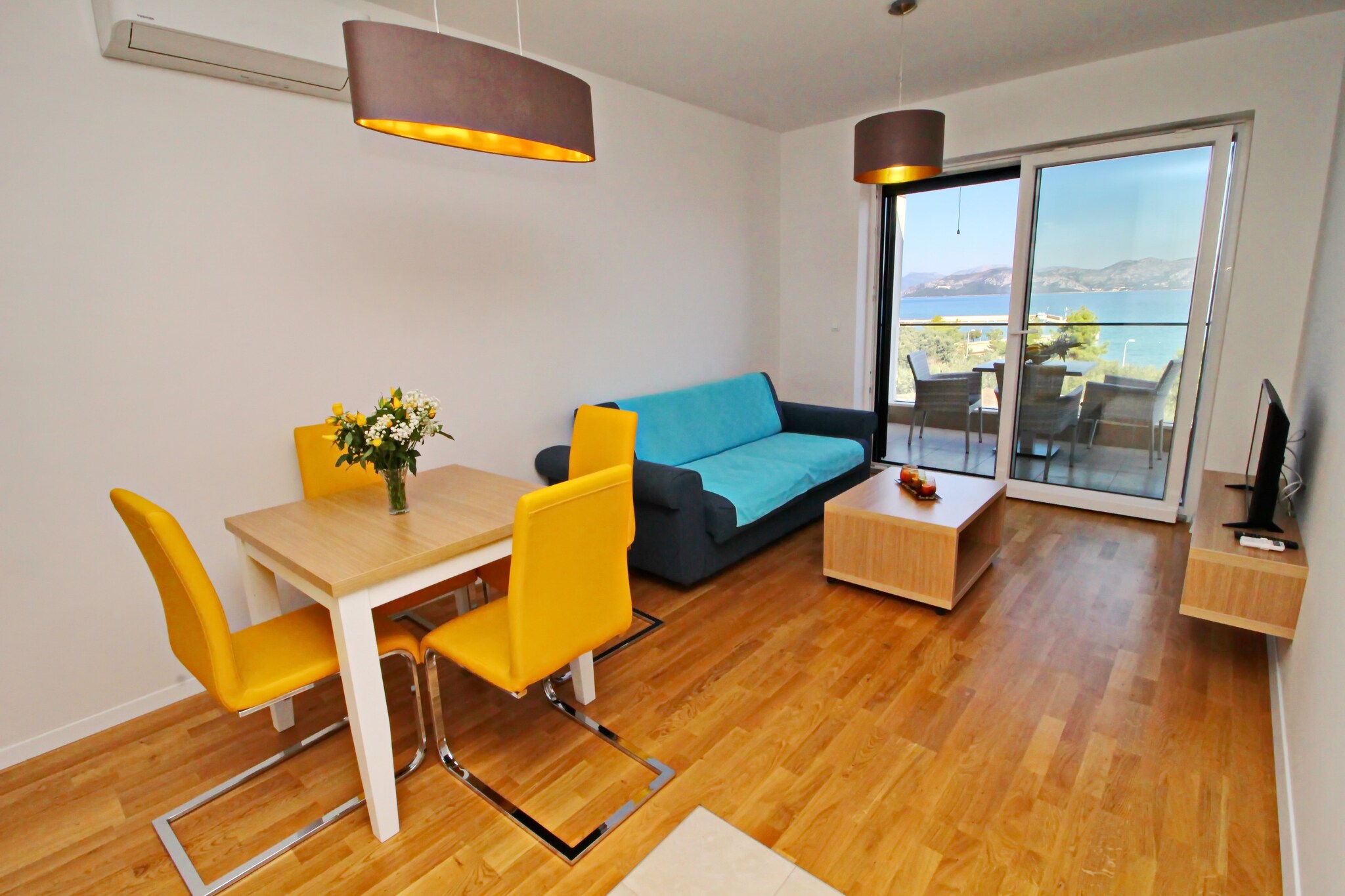 Fancy Apartments Kula in Drače, Dubrovnik-Neretva County, Croatia, offers modern, well-equipped accommodations featuring free Wi-Fi, air conditioning, and a fully equipped kitchen. Guests can enjoy in private balconies or terraces. Located in the charming coastal village of Drače, it provides easy access to local beaches, restaurants, and attractions, making it ideal for couples, families, and groups seeking a comfortable and scenic stay on the Pelješac Peninsula.

Note:

*****Please note that a city tax of €1.50 per person, per night is not included in the price and is payable directly at the accommodation. The tax is reduced by half for children aged 12-18, and there is no tax for children under 12*****

Private parking is available, reservation is not required.
Baggage drop-off is available before check-in.
Baby cot is available on request.

This lovely one bedroom apartment features free WiFi, air-conditioning, well equipped  kitchen with a dining area, cosy living room with SAT TV, flat screen TV, and a private bathroom.  It will also provide you with a lovely furnished balcony with a sea view. This one-bedroom apartment can comfortably accommodate up to 4 persons.

Thanks to its excellent location, everything you'll need for your vacation is just a short walk away from the property. Grocery stores, cafes, restaurants—everything is within a 500 m radius. The beach is 100 m away from the property.

The nearest airport is Brac Airport, 74 km from Apartments Kula. Dubrovnik Airport is only  97 km from the property.