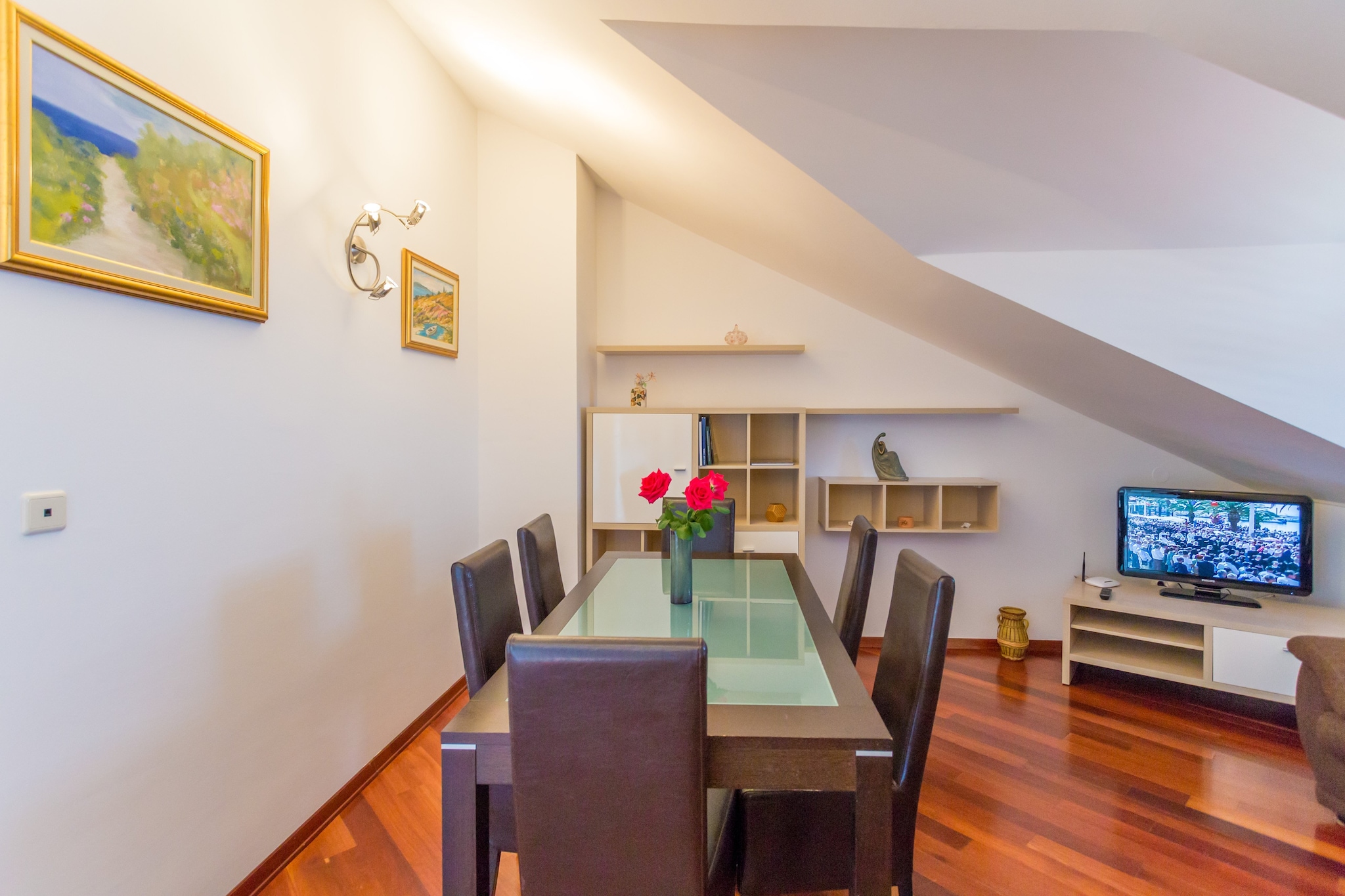 Apartment Sun & Sky is self catering accommodation situated in a quiet area of Dubrovnik. Luggage storage is available before check in and after check out. Private parking is provided, but reservation is required.

This two bedroom apartment features living room ,Free WiFi, air conditioning and TV are provided. Kitchen is well equipped with oven, stove, refrigerator, kettle, microwave, freezer, dishwasher and dining area. Bathroom features bathtub, spa bath, toilet, hair dryer and soap. Linen and towels are provided. Baby cot, washing machine and ironing facilities will be at guests' disposal. Apartment features furnished balcony with outdoor furniture and sea view. Private parking is provided.

Apartment Sun & Sky is situated in a quiet area of Dubrovnik,  just 1.5 km away from the UNESCO-protected Old Town. Grocery stores, cafe bars and restaurants are 300 meters away while shops, supermarkets and pharmacies are less than 1 km away from the property.

Dubrovnik Bus Station and Ferry Port are at 2 km distance and Dubrovnik Airport is 20 km away from the property.