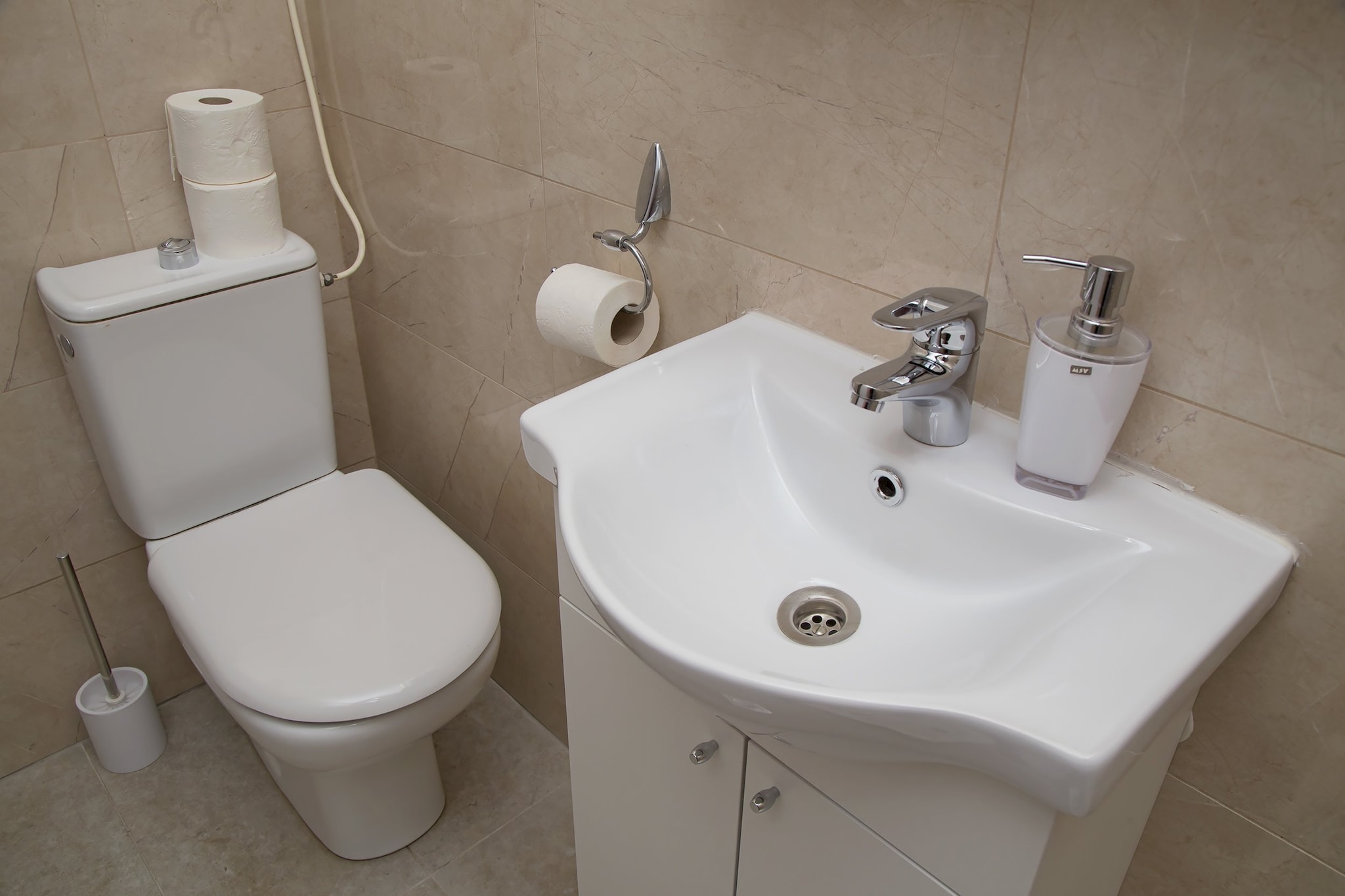 Apartments Isabora - Two-Bedroom Apartment with Terrace and Partial Sea View (Nea)-Badkamer