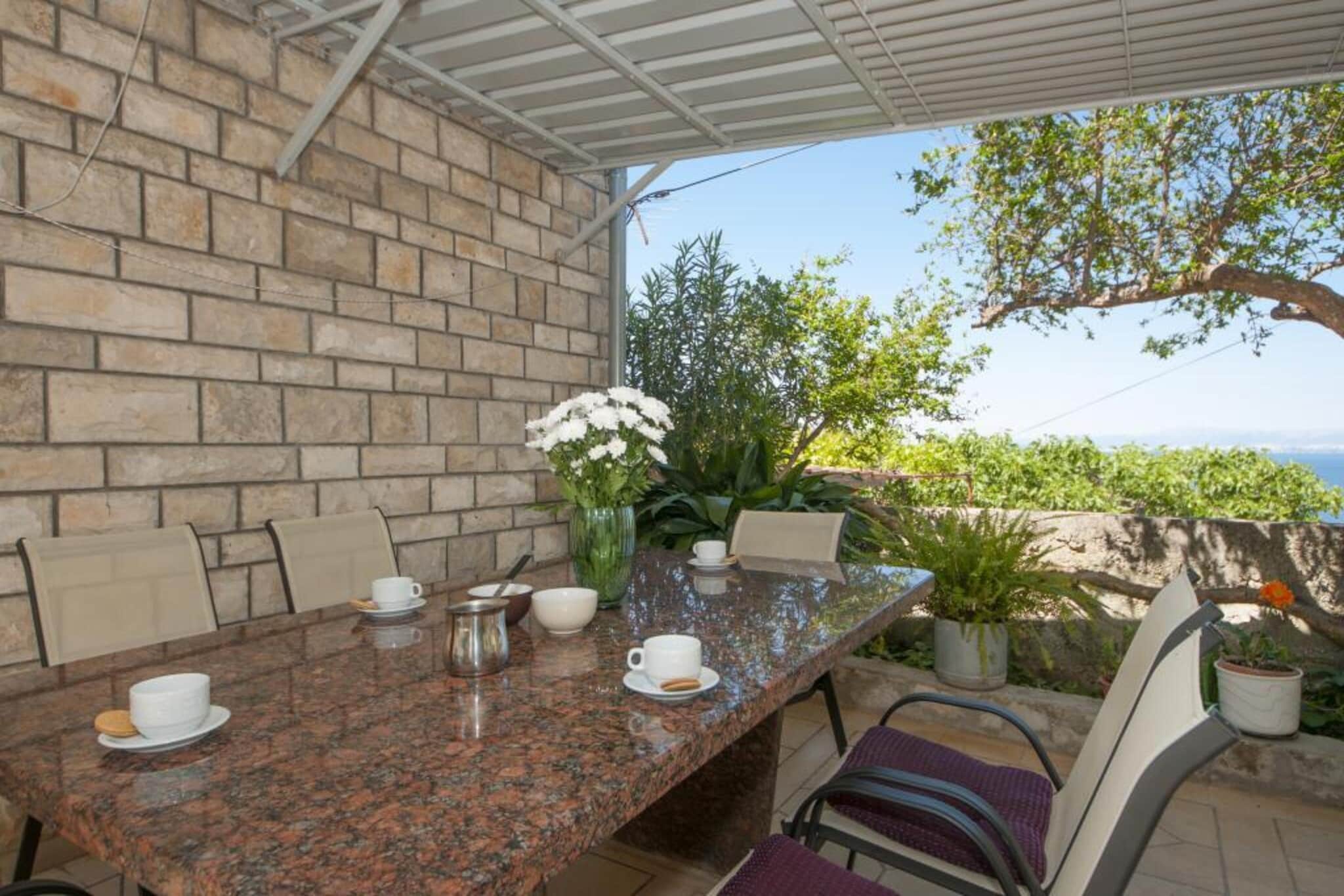 Apartments Mira -One Bedroom Apartment with Terrace and Sea View(A1)-Terrasbalkon
