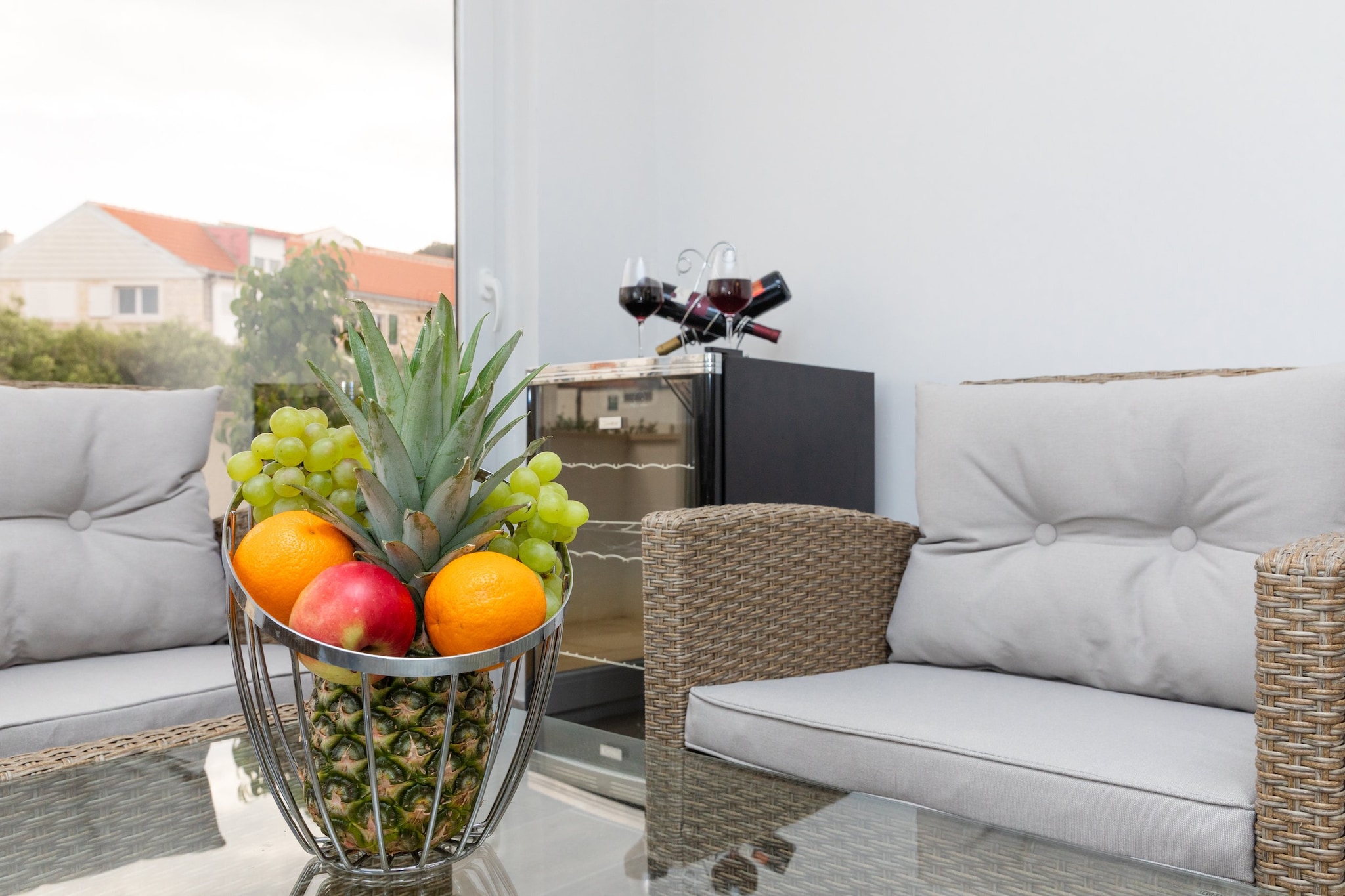 Apartments Tino- Two Bedroom Apartment with Terrace and Sea View(A2)-Living room