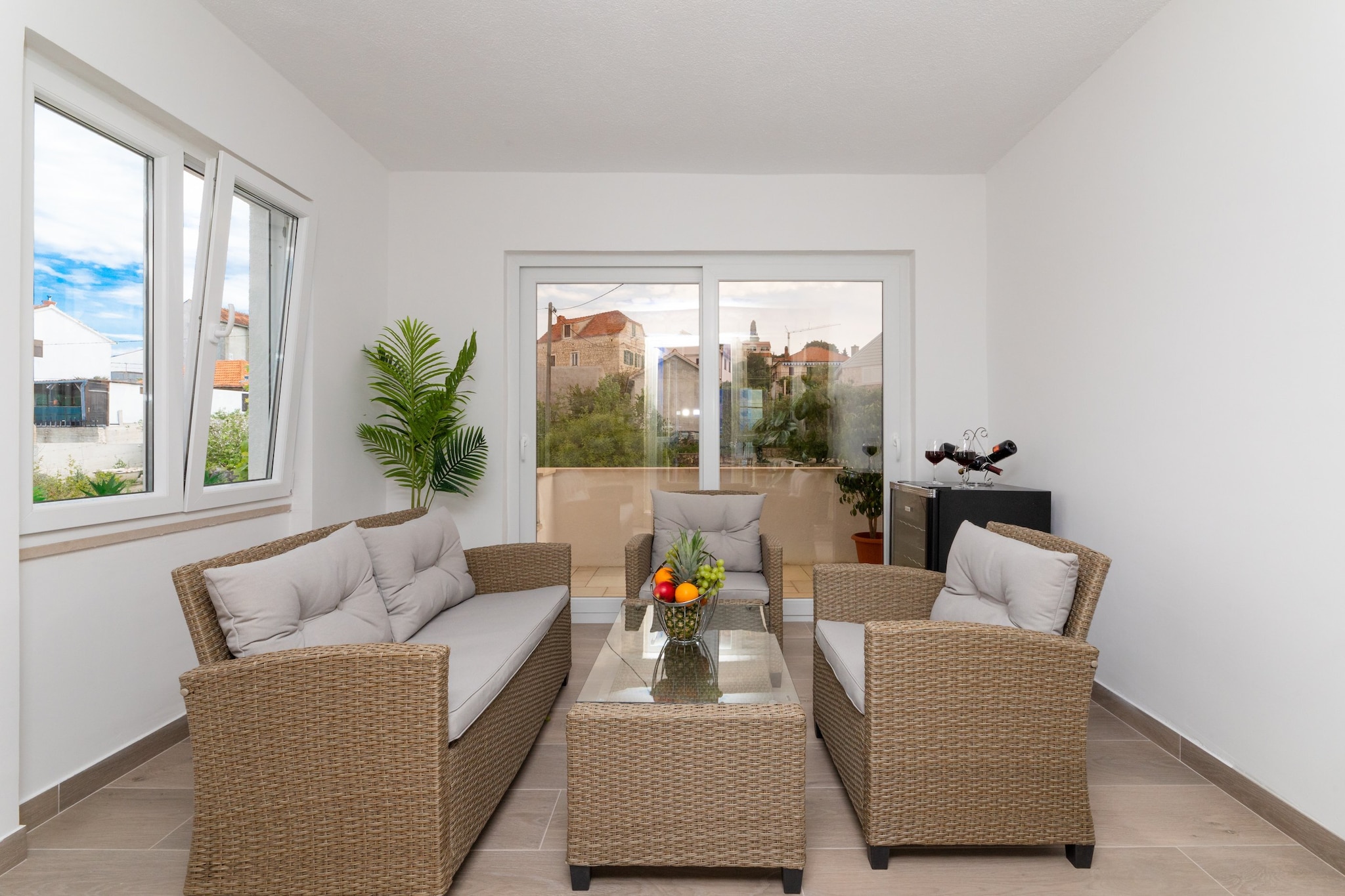 Apartments Tino- Two Bedroom Apartment with Terrace and Sea View(A2)-Living room