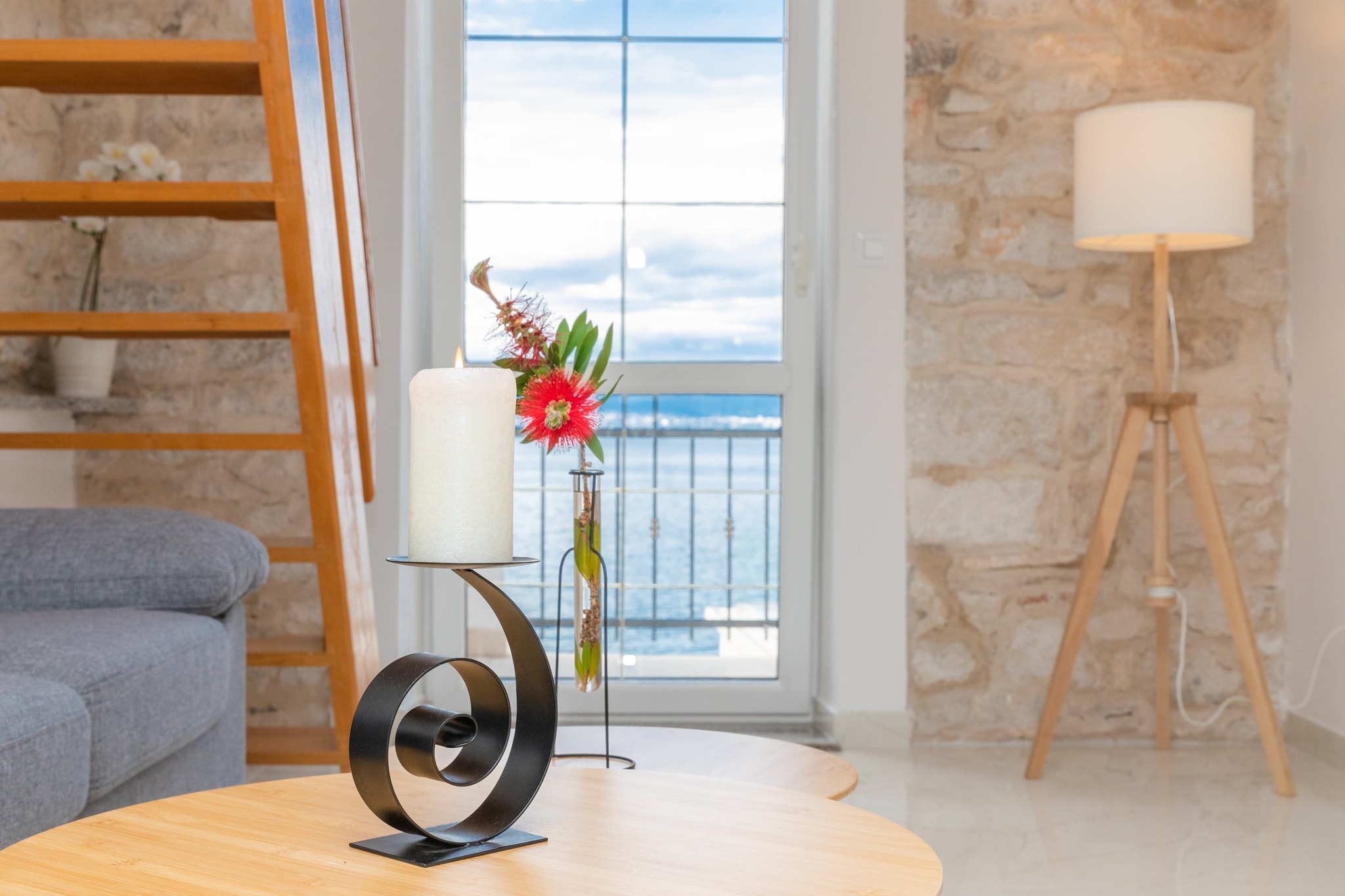 Apartments Tino- Two Bedroom Apartment with Terrace and Sea View(A2)-Living room