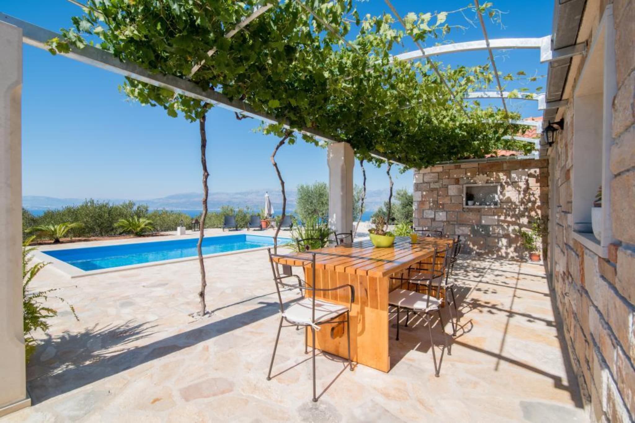 Holiday Home My Summer House - Two-Bedroom Holiday Home with Private Pool and Terrace - (ST)-Terrasbalkon