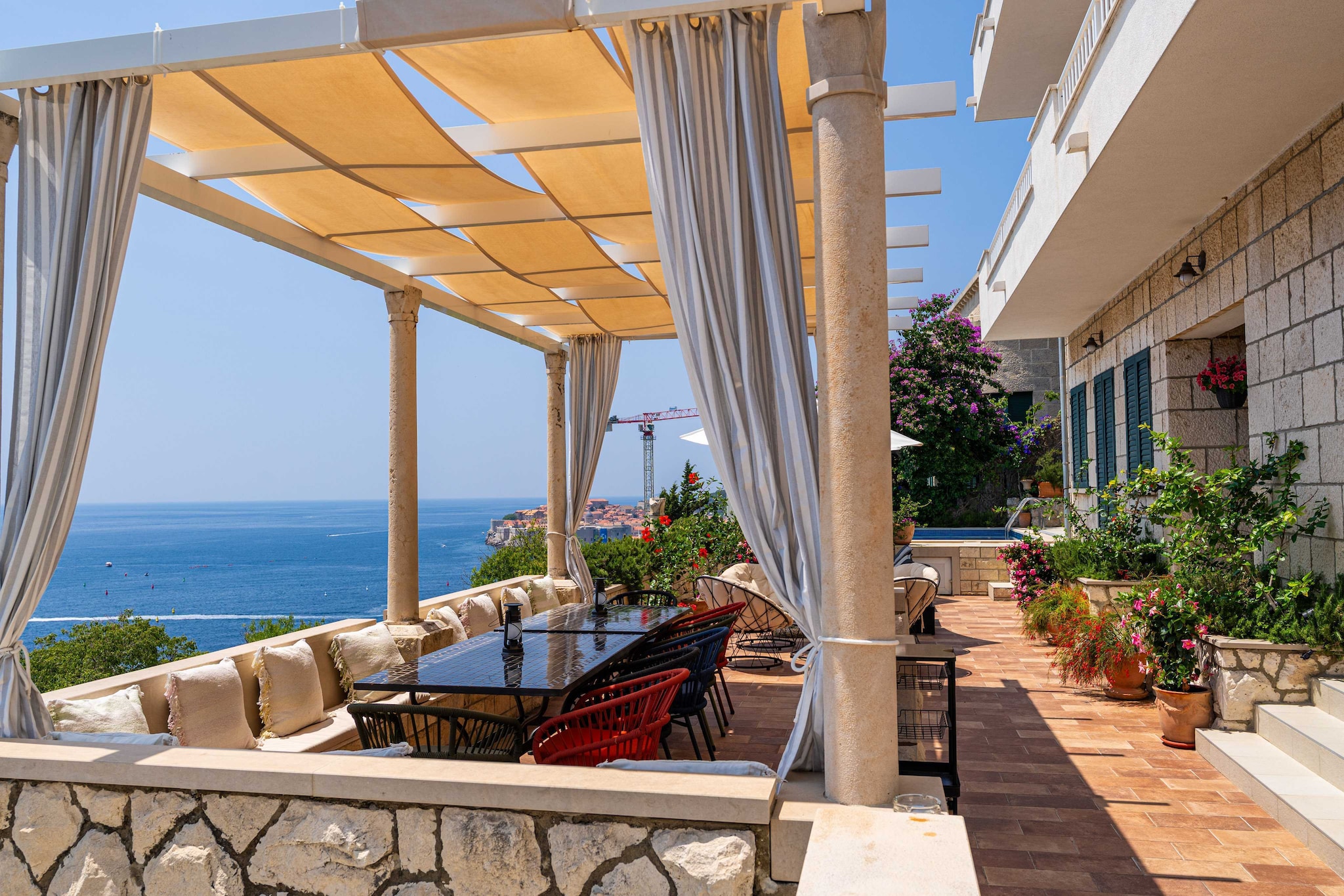 Villa Adrian - Six Bedroom Villa with Swimming pool and Sea View-Terras