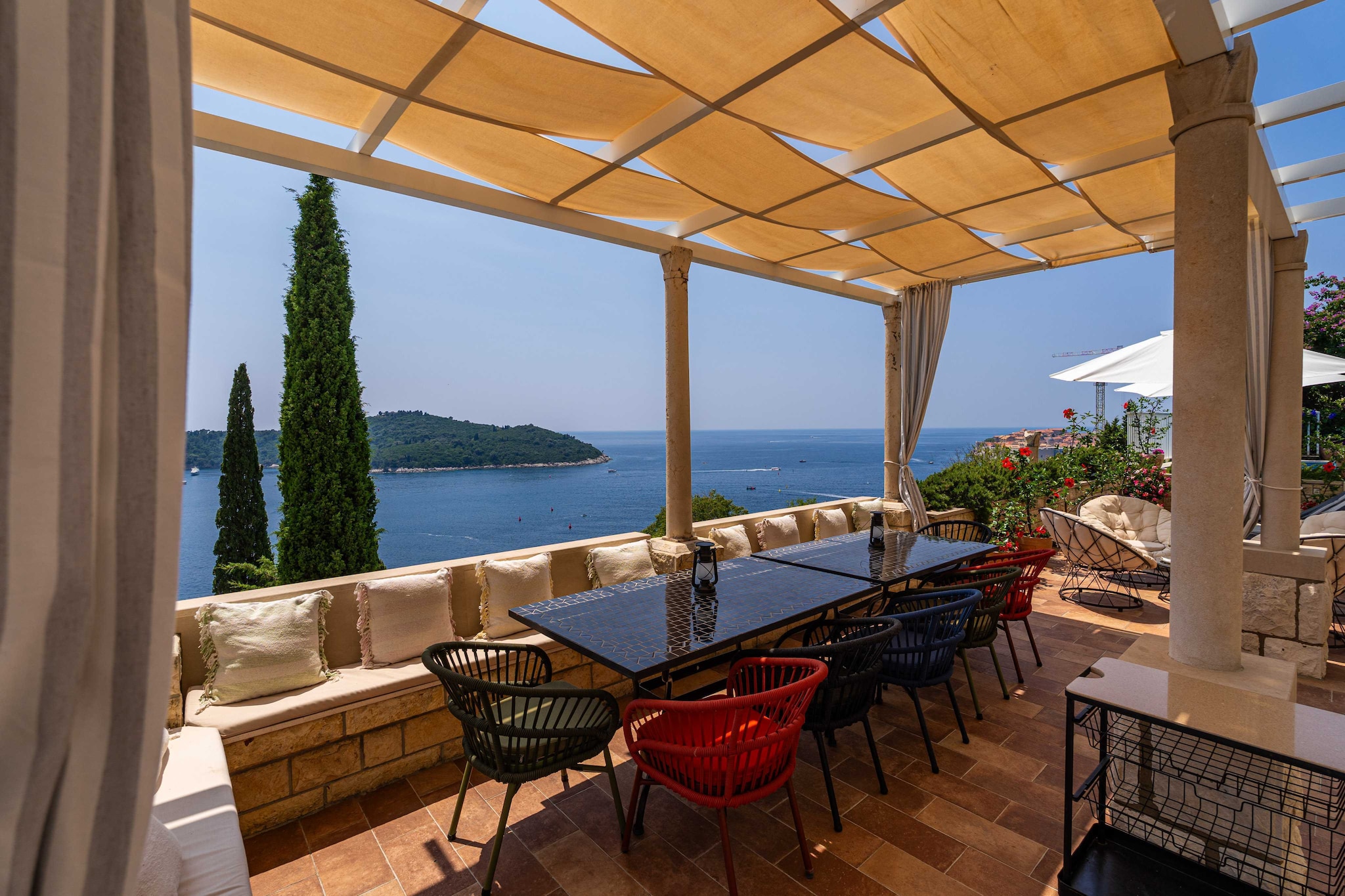 Villa Adrian - Six Bedroom Villa with Swimming pool and Sea View-Terras