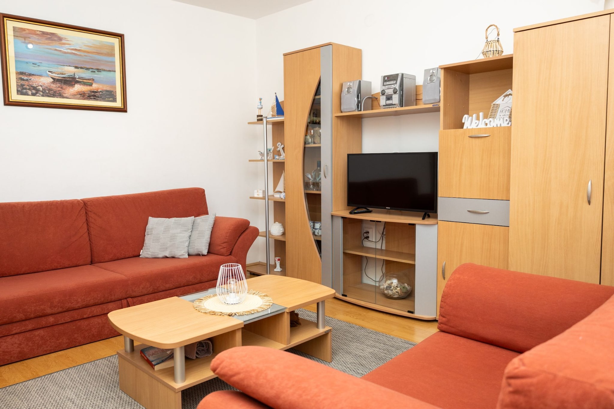 Apartments Sea Line - Two Bedroom Apartment with Terrace and Sea View-Woonkamer