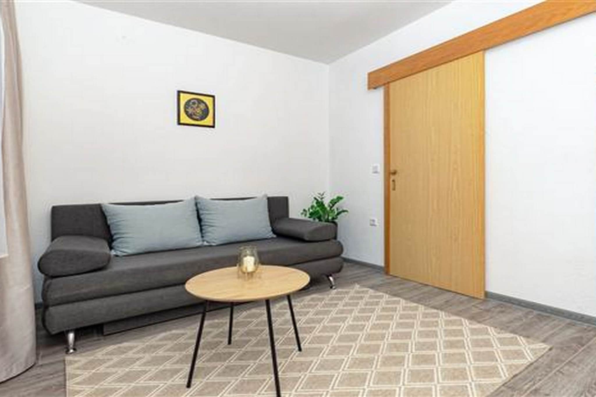 Apartments Radojković Lumbarda -One Bedroom Apartment with Terrace and Partial Sea View(A1)-Woonkamer