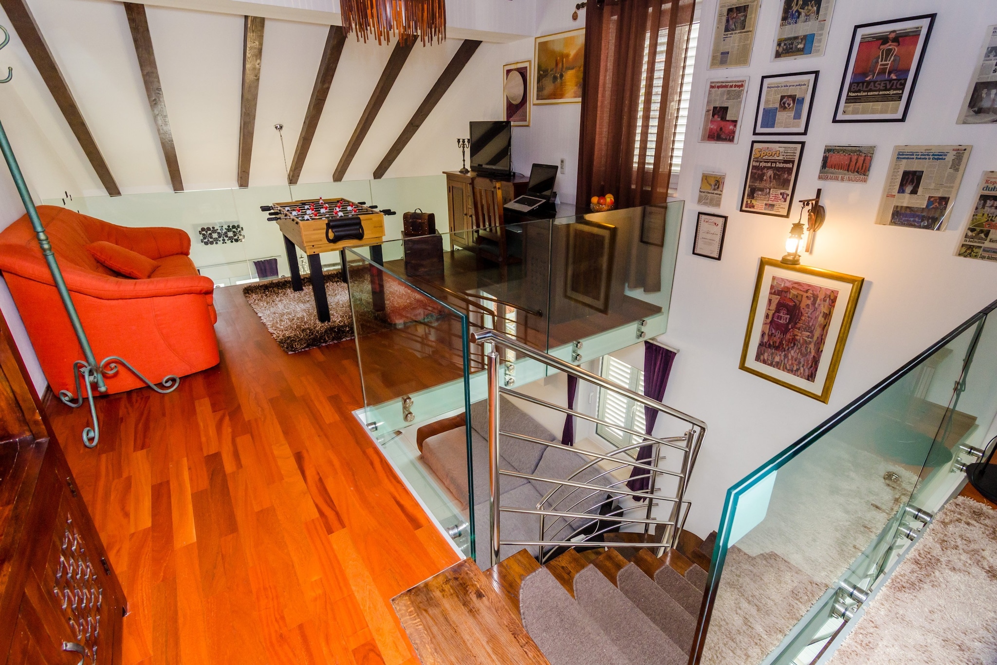 Apartment Villa Mikica - Four Bedroom Duplex Apartment with Terrace and Partial Sea View-Woonkamer