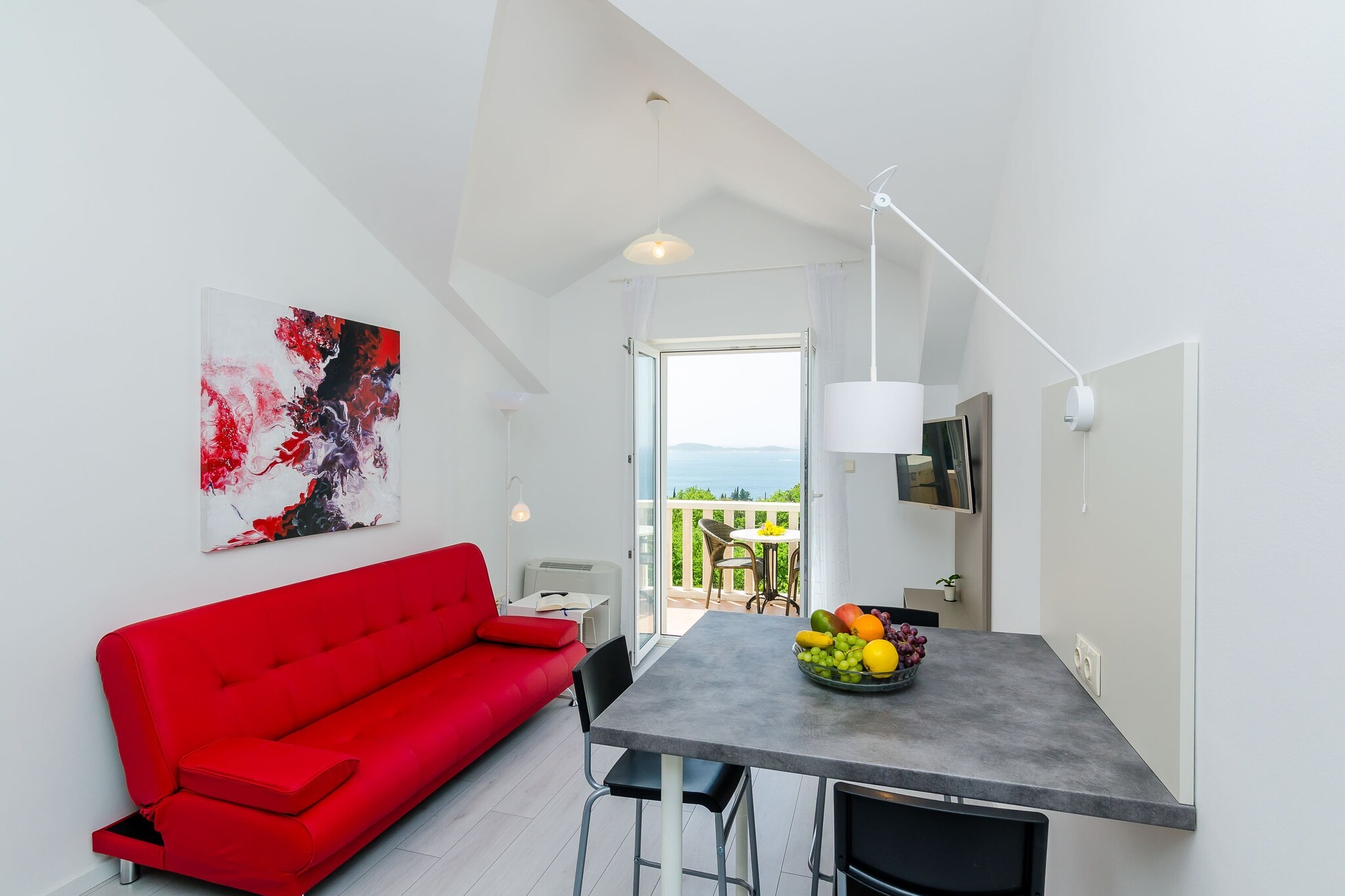 Villa Panorama is located in a small village of Plat, between Cavtat and Dubrovnik. 
Property offers 6 accommodation units.
Free parking place is available on site. Laundry service is available on request at an additional cost 8 euros.
Note: 
Languages Known: Italian , German , French and English.
Extra charge for Baby Cot: 15 euros.

This premium one bedroom apartment is located on the upper floor. It features living area with seating area and flat screen TV. Free WiFi and air conditioning are provided. Apartment features kitchenette. Private bathroom comes with shower and hair dryer. Linen and towels are provided. Apartment features furnished terrace.

The nearest beach is located 400 m away from the property. The center of Mlini is 2 km from Villa Panorama. The grocery shop is located 3 kilometers away, while a restaurant serving local and Mediterranean cuisine and freshly prepared seafood can be reached within 200 meters. Pharmacy can be found at 3 km distance.

Dubrovnik Airport is 8 km away. while Dubrovnik Bus Station and Ferry Port, connecting the mainland with various Dalmatian islands, are 20 minutes ride from the apartment,
