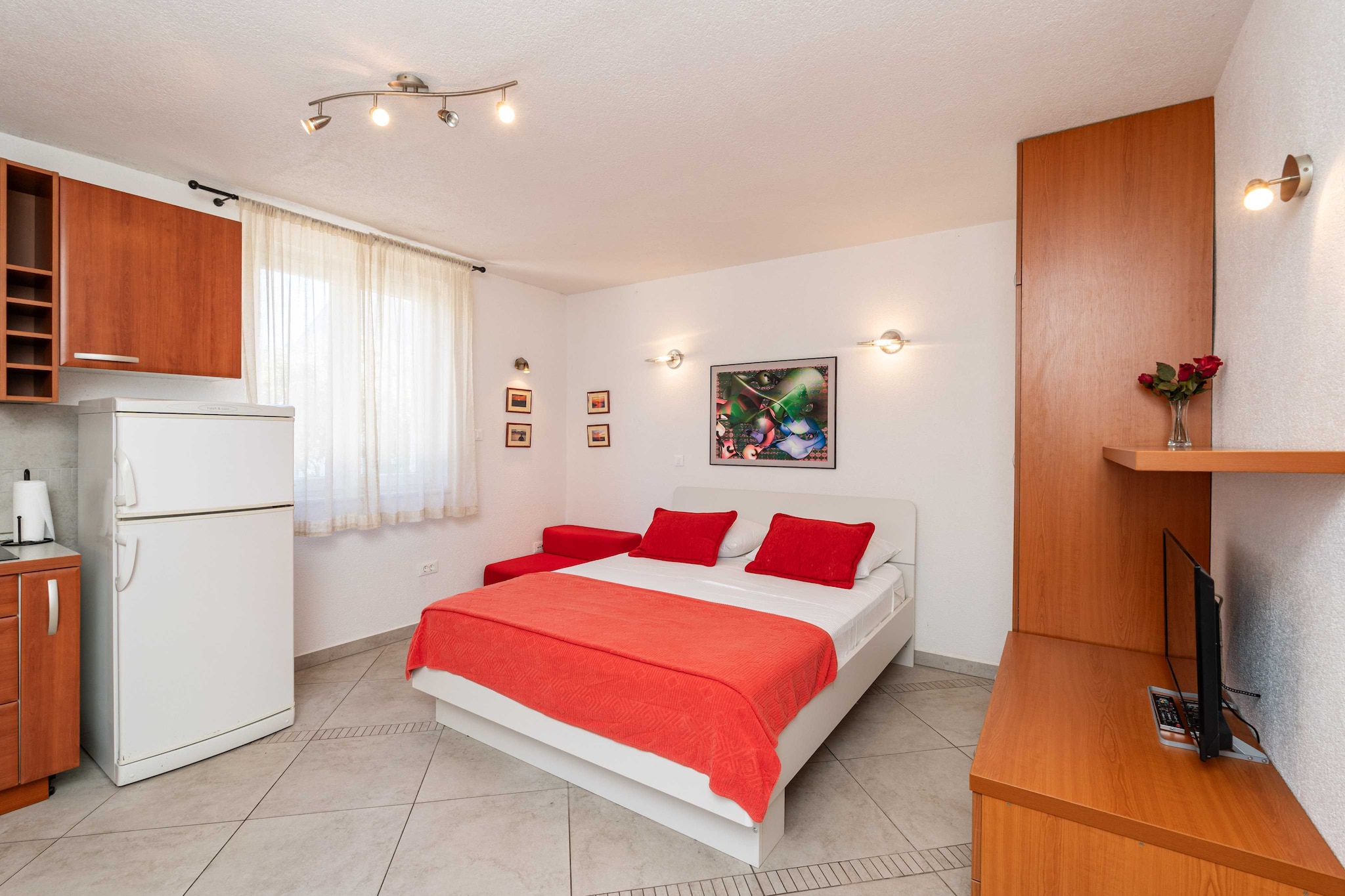 Villa Alegria Cavtat - Studio Apartment with Patio and Garden View-Schlafzimmer