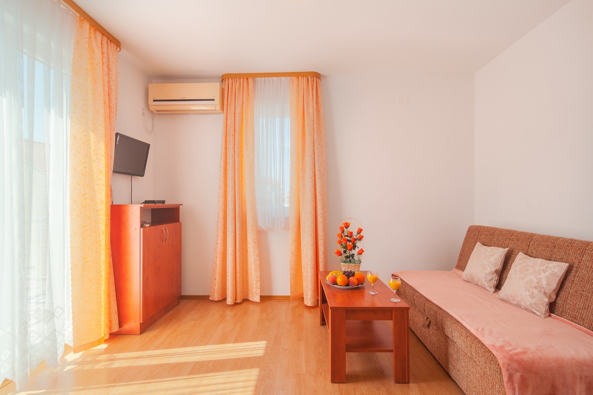 Apartments Island Beat are situated in the city of Supetar, on the northern side of the Dalmatian island of Brač. Brač is island of culture and adventure, located in the Adriatic Sea, and is the closest one to Split. The property offers six accommodation units. 
Luggage storage is possible prior check in and after check out, so you can explore the city a little more before your departure.
Private parking is provided, reservation is not required.

This lovely two bedroom apartment  is perfectly fit for up to four people.
Apartment features free WiFi, air-conditioning, and flat-screen cable TV, as well as well equipped  kitchen with combined dining area and living room. Private bathroom comes with shower and free toiletries. The apartment will also provide guests with furnished balcony.

Due to property's excellent position, guests can find everything they need for everyday life during their vacation in smaller range. Tourist info, bank, beach, so as ferry are 800 m away from property, bus stop and post office are 500 m from property, while gas station is 2 km away. Ambulance and pharmacy are 700 m from property, supermarket is 800 m from property, while restaurant is 500 m away.

Ferry port in Supetar is 1 km away from the property, while Brač Airport is 30 km away. The closest inland airport is Split Airport, which is 42 km away.