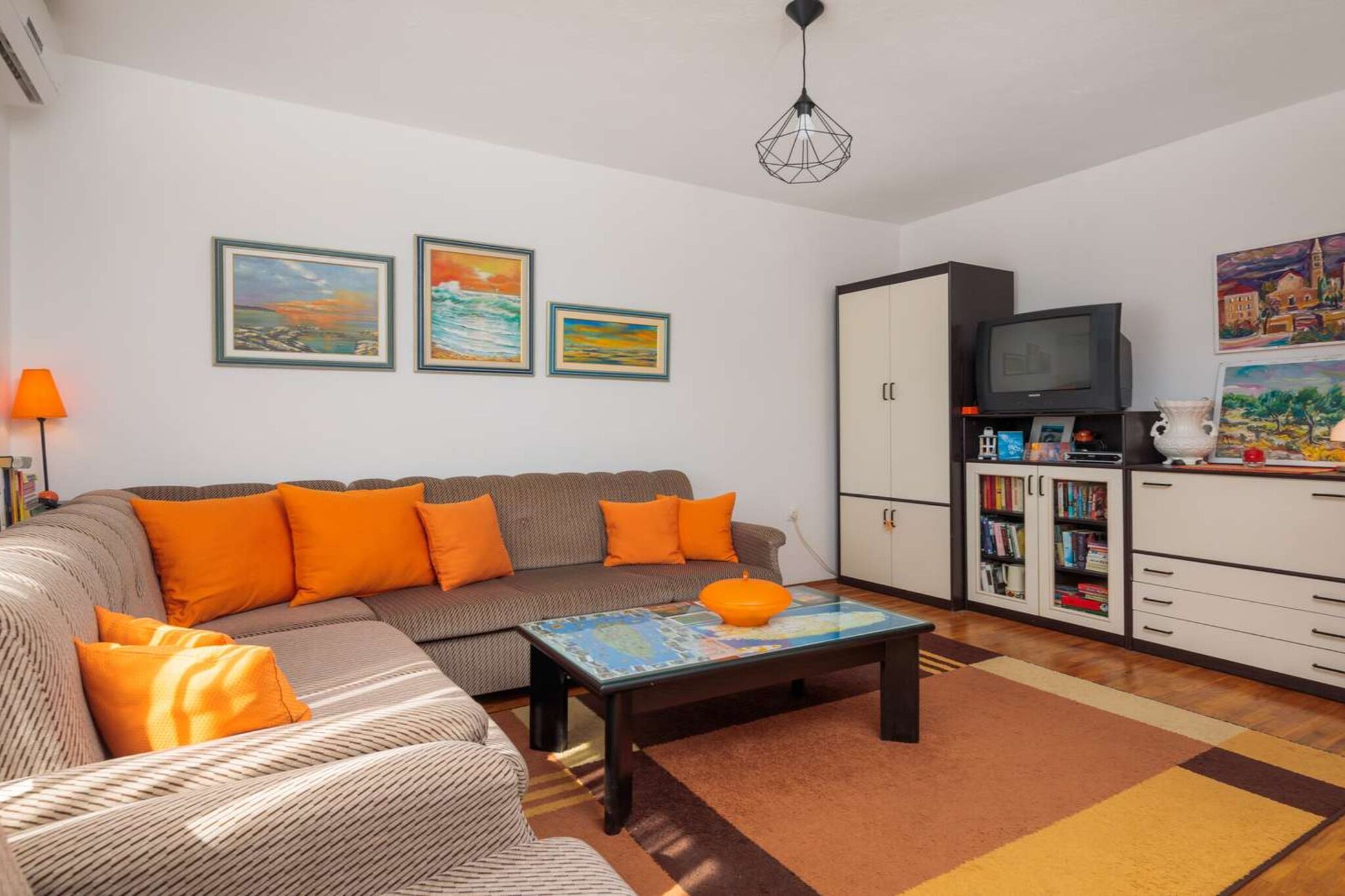 Apartment Oaza is situated in a picturesque coastal town of Supetar the biggest settlement on the island Brac, and the centre of the island. 

This three bedroom apartment features open space equipped kitchen, spacious living room with dining and siting area and a private bathroom.  

Spacious furnished terrace with an outdoor seating area offers breathtaking views of the Adriatic sea. BBQ facilities are provided.

Property features ironing facilities. 

Free private parking is provided to the guests.

This three bedroom apartment with terrace and sea view features three bedrooms, two of them with large double bed and one with single bed. The open space living room comes with sofa and sitting area and its combined with the equipped kitchen and dining area. Kitchen features oven, stove, refrigerator, kettle, espresso machine, toaster and dishwasher. The apartment has a private bathroom with shower, soap, toilet paper, toiletries and hair dryer.  Iron, ironing facilities are at guests' disposal. Towels and linen are provided. Spacious furnished terrace with an outdoor seating area and BBQ are at the guest disposal.

This three bedroom apartment perfectly fit for up to 5 people.

Due to the properties excellent location, everything you may need for a pleasant stay can be reached in a proximate distance (restaurants, market, cafe bars and beach area located approx. 500 m away from the property). 

The bus stop is 1 km away from the property.

Brač airport is 30 km ride away, while the ferry port is 1 km walking distance from the property. 

Bol is 35 km from the apartment.