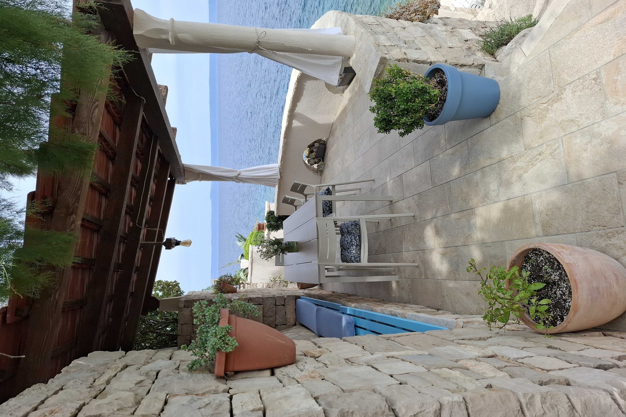 Holiday Home Luna - Two Bedroom Holiday Home with Sea View - Terrasse