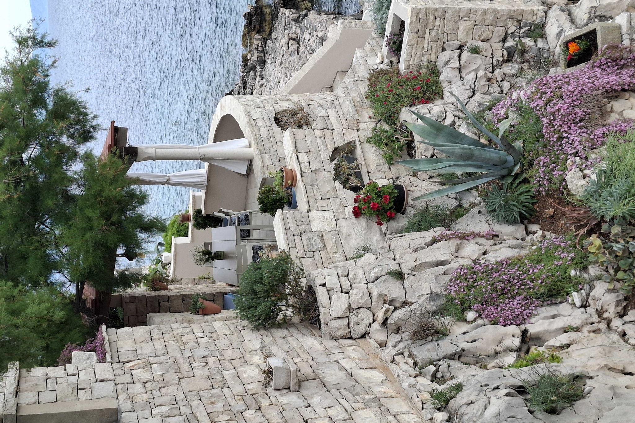 Holiday Home Luna - Two Bedroom Holiday Home with Sea View - Terrasse