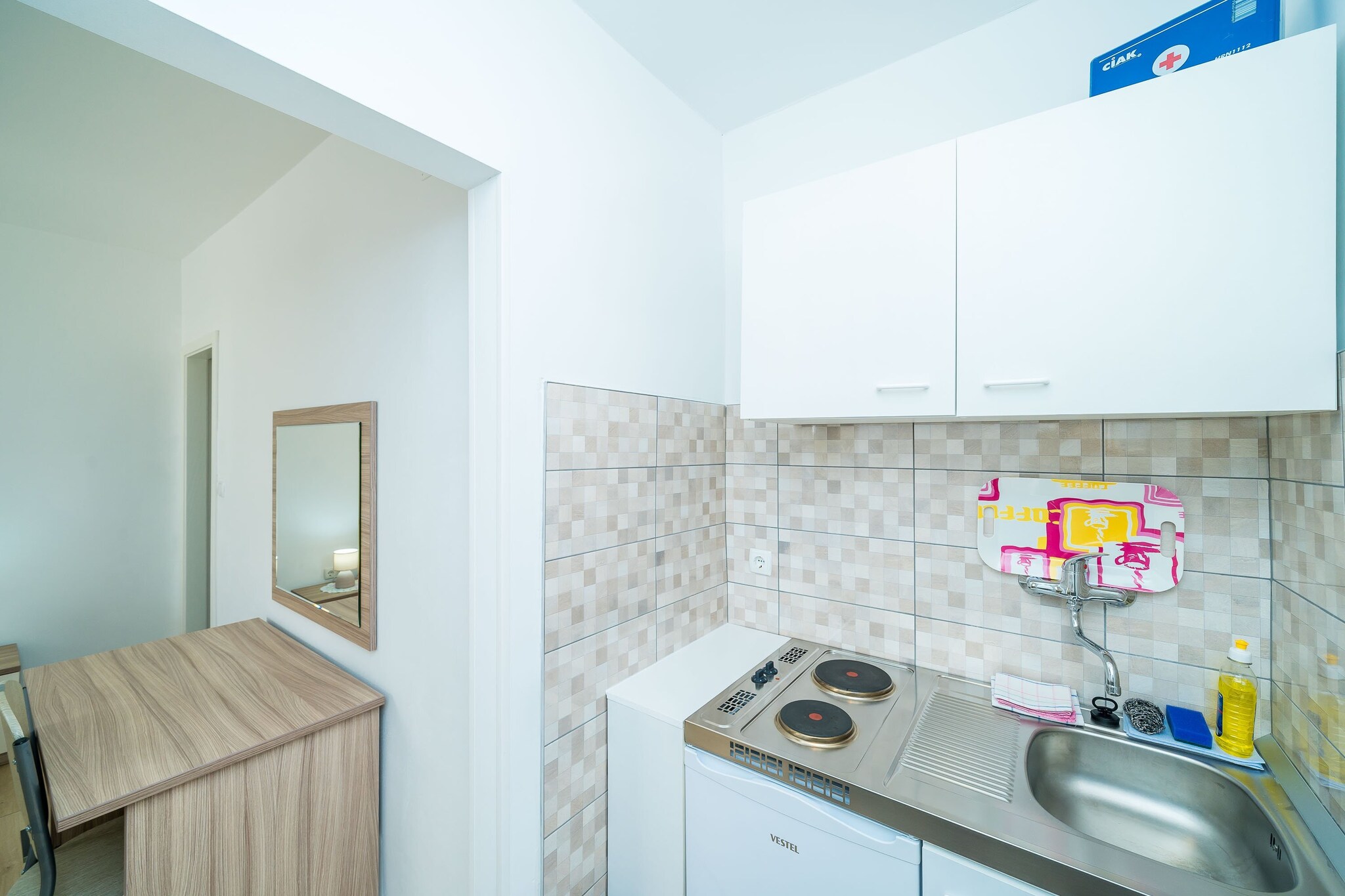 Villa Marija Adriatic is located in Srebreno, a small, idyllic fishing settlement located halfway between Dubrovnik and Cavtat.
Luggage storage before check in and after check out are available, so that you can explore the area a bit more before departure.
Free private parking is available on site. The facility is under video surveillance.
This lovely standard studio apartment can comfortably accommodate up to two persons.
It features free Wi-Fi, air condition and LCD Cable TV. Kitchenette is well equipped and comes with dining table. Private bathroom includes shower and hair dryer.
Terrace with outdoor dining table is at guests disposal.
Common BBQ facilities are available.
Although rather close to Dubrovnik (approximately 10 km distance), Srebreno is far enough to provide the kind of intimate isolation from crowd. It is well connected with Dubrovnik through regular bus and boat lines. Port for Dubrovnik ferry transport is located 10 minutes walking from the property. Bus station can be reached within walking distance.
This property is located around 700 meters from the shopping center. The nearest bar can be reached within 300 meters.
Dubrovnik Airport is 12 km away.