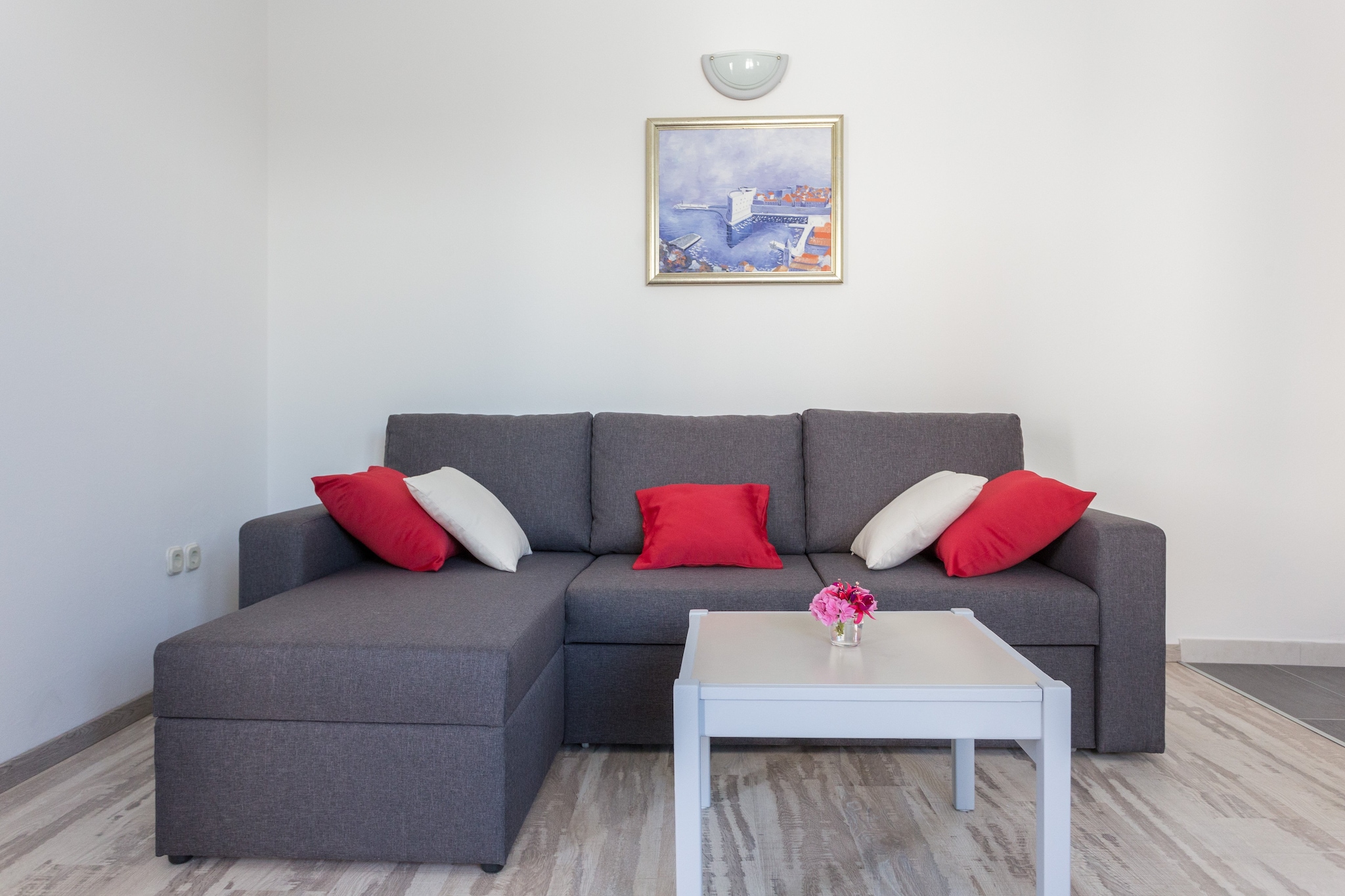 Holiday Home Oleander Sea View - Four Bedroom Holiday Home with Terrace and Sea View-Woonkamer