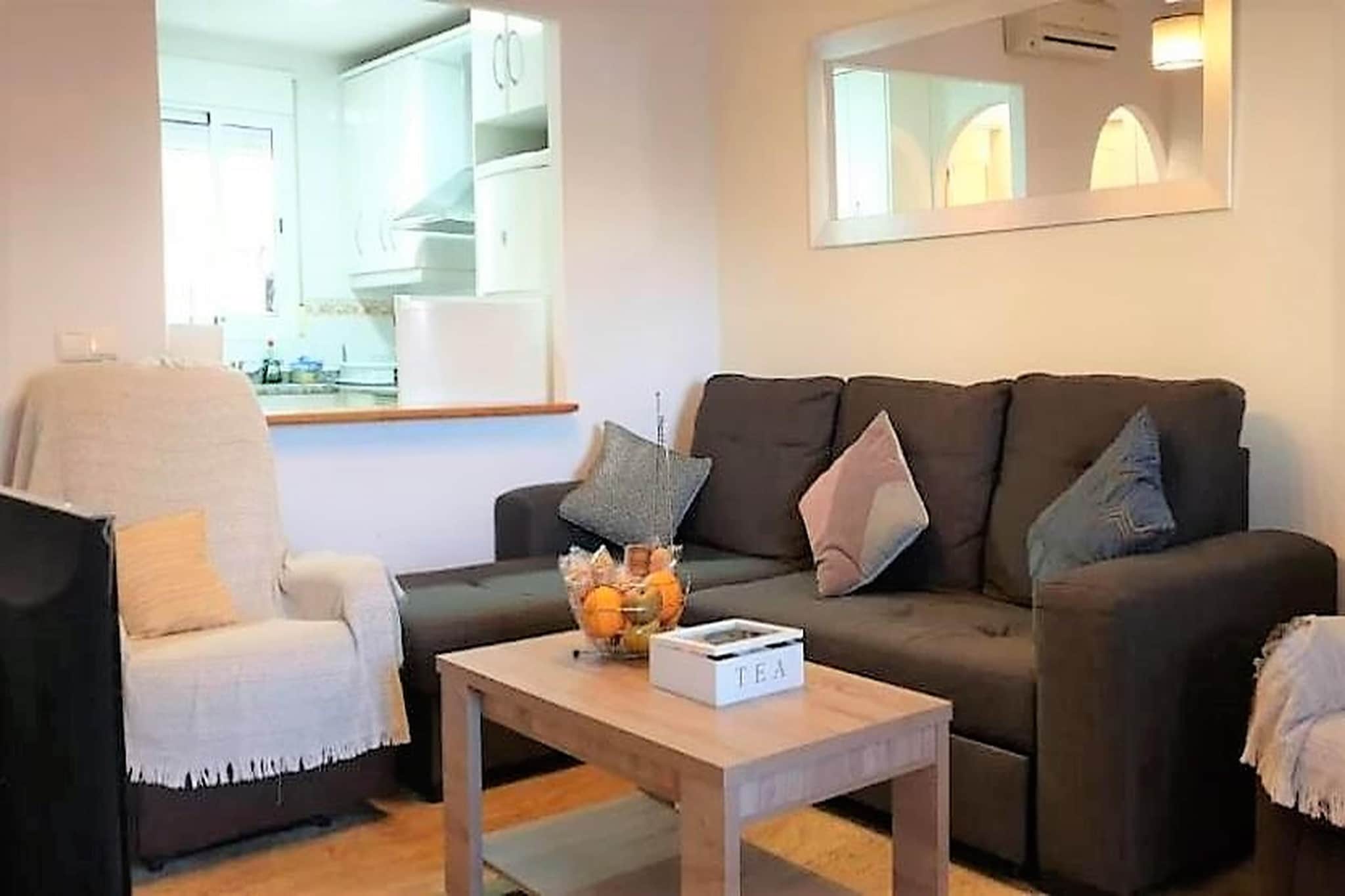 This home is on the first floor in the most charming urbanization. There is a communal swimming pool for taking refreshing dips and direct access to the sandy beach. This place is ideal for a family vacation.
The apartment is only a few meters from the beach and is also close to a water park, supermarkets, restaurants, bicycle rental, 24 h taxis, etc..., it is also close to the towns of Villaricos and Palomares, where you can go hiking and do different sports. Only 10 km away are Garrucha and Mojacar, where you can enjoy good restaurants and trendy bars, day and nightlife within reach of everyone!
The home has all kinds of comforts and details, air conditioning in the living room and a ceiling fan in the bedroom and living room. It also includes free Wi-Fi throughout the flat and a nice little terrace with outdoor furniture for sunbathing and even dining during the cool summer evenings thanks to the sea breeze. You can bring pet free of charge here.