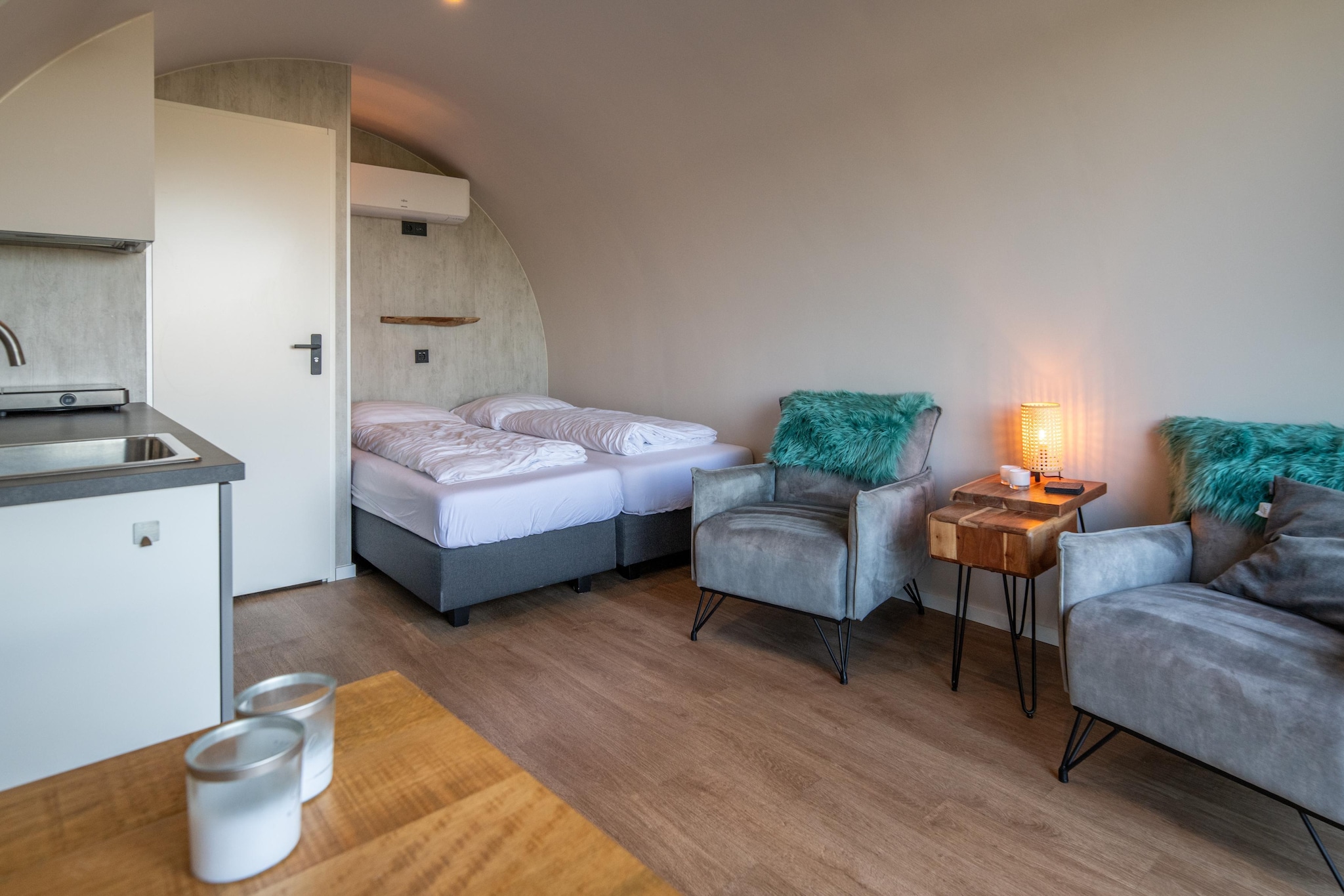 Wellness lodge Wulp 2p - Woonkamer