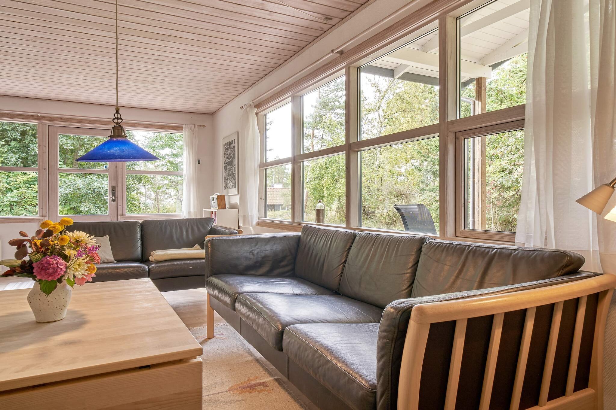 Kitchen(cooker(electric), cooker(2 ring stoves), coffee machine, microwave, dishwasher, fridge(+ freezer), freezer(60-99L)), Living/bed room(TV), bedroom(double bed), bedroom(double bed), bedroom(2x bunk bed), bathroom(washbasin, shower, toilet), carport, hood, heating(electric), terrace, garden furniture, air to air heatpump