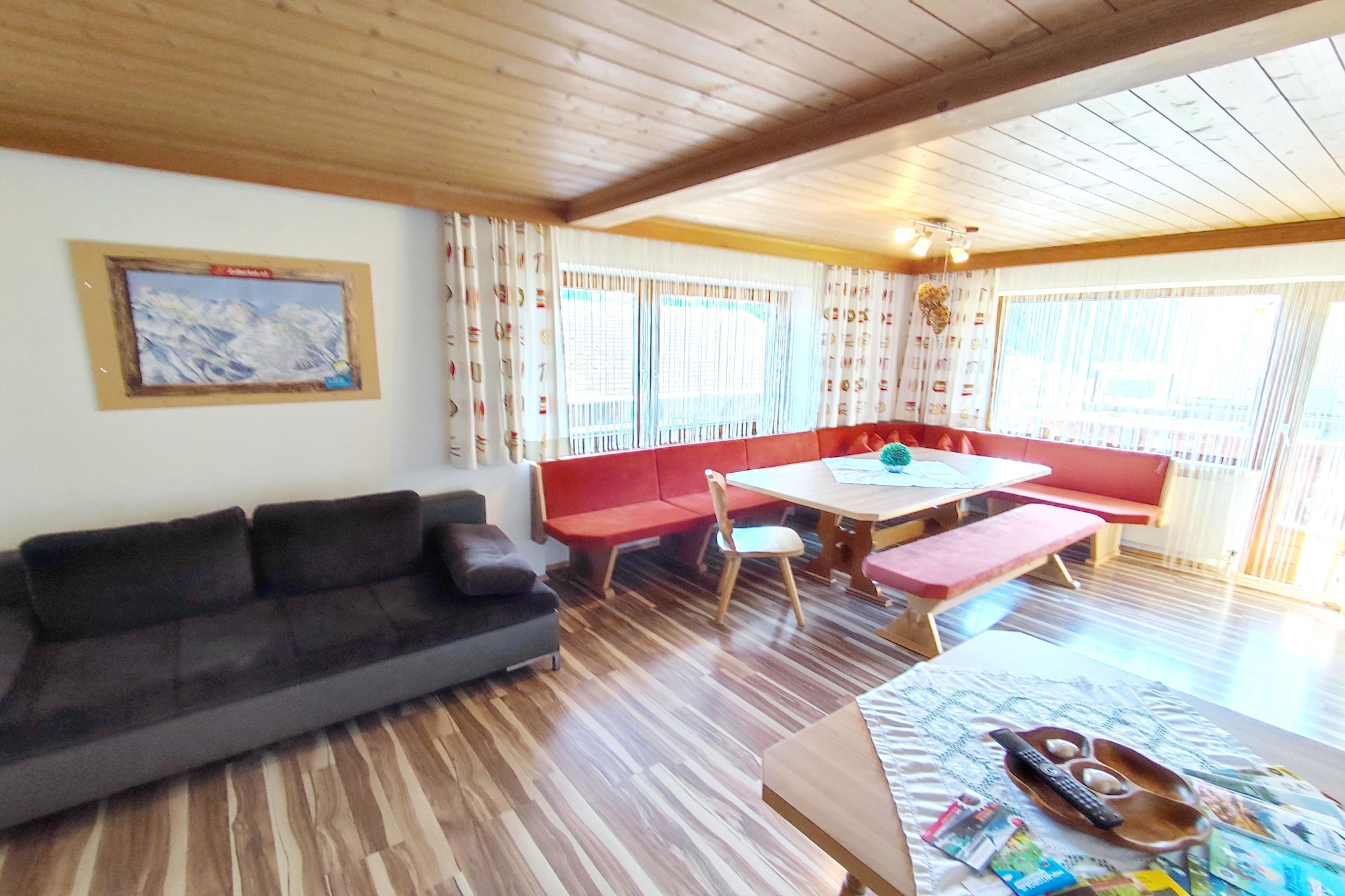 This holiday home is located in Hippach, in the Zillertal in Tyrol. The house is ideal for a large family and it offers a sunny terrace and a beautiful garden in which you can fully unwind.

Surrounded by the Zillertal Alps, the Tuxer Alps and the Kitzbüheler Alps, Hippach forms the Mayrhofen holiday region together with the neighbouring village of Mayrhofen. Here you can mountain biking in the summer and the beauty of the Zillertal Alps nature park on foot. In the winter, the holiday resort invites you to ski in the Winter Sports Paradise of Mayrhofen, but you can also get tobogganing on the Brindlingalm and Rastkogelhütte-jobs.

The well-equipped house has an open kitchen for preparing your favourite dishes. The living room is tastefully. The bathroom is equipped with a shower and there are two separate toilets.
