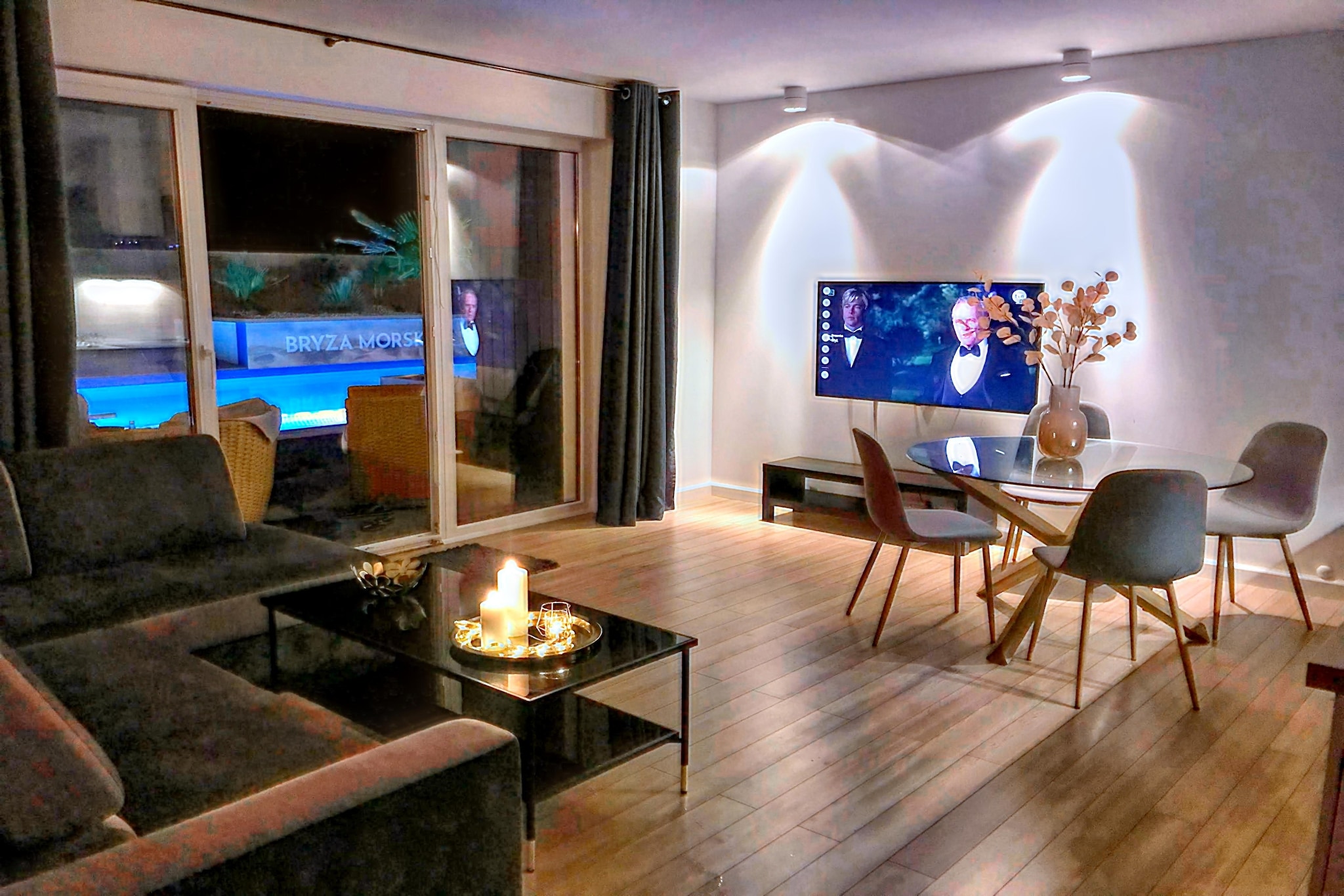 House with a private swimming pool and sauna