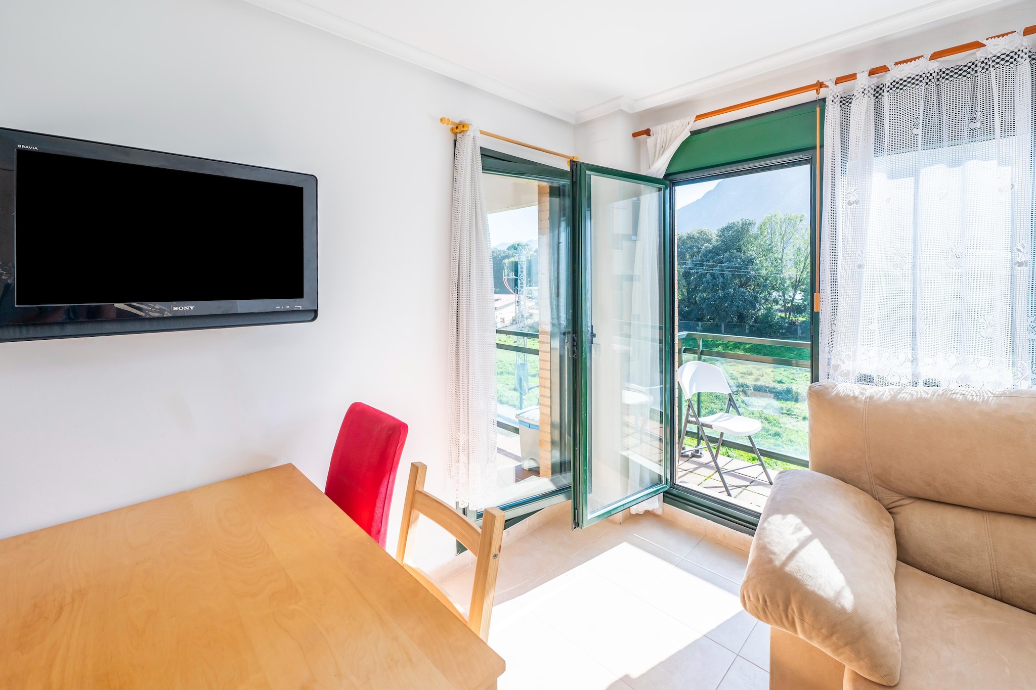 Ground floor: (Living room(double sofa bed, TV, dining table, seating area), Kitchenette(hob, toaster, coffee machine, oven, microwave, fridge-freezer, washing machine, Juicer), bedroom(double bed(150 x 190 cm)), bedroom(single bed, single bed), bathroom(bathtub with shower, washbasin, toilet, bidet))\n\nbalcony or terrace, balcony or terrace, parking, swimming pool(shared with other guests, outside, opened from Jun upto and including Sep)