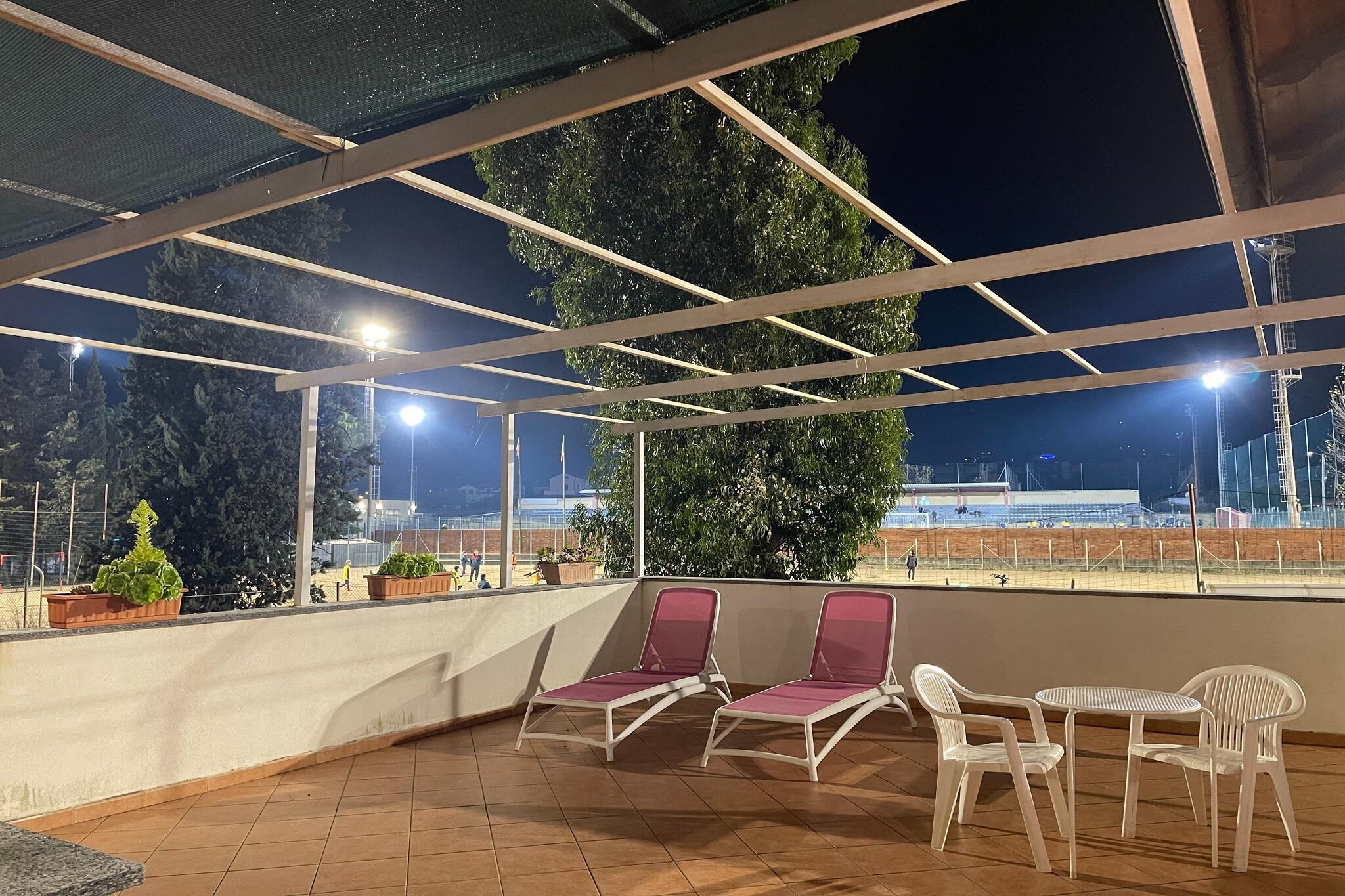 On the 1st floor: (Living room(double sofa bed, TV, dining table, fridge-freezer, air conditioning), Kitchen(hob, cooker, hood, espresso machine, microwave), bedroom(double bed), bedroom(double trundle bed), bathroom(shower, washbasin, toilet, bidet, hairdryer))\n\nterrace, sun loungers, sun loungers, parking, swimming pool(shared with other guests, 11 x 3 m., opened from Apr upto and including Sep)