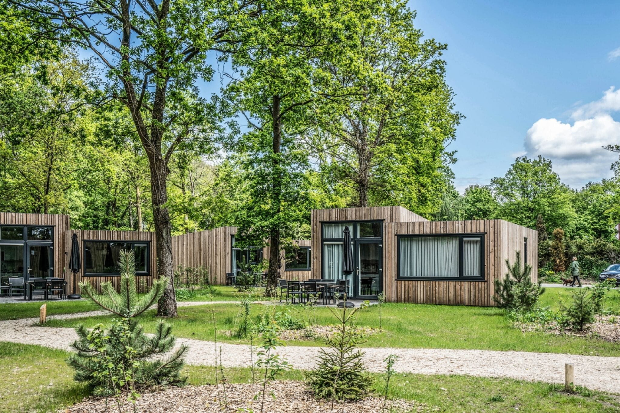 Villa avec deux sdb, sur un parc de vacances dans un environnement verdoyant