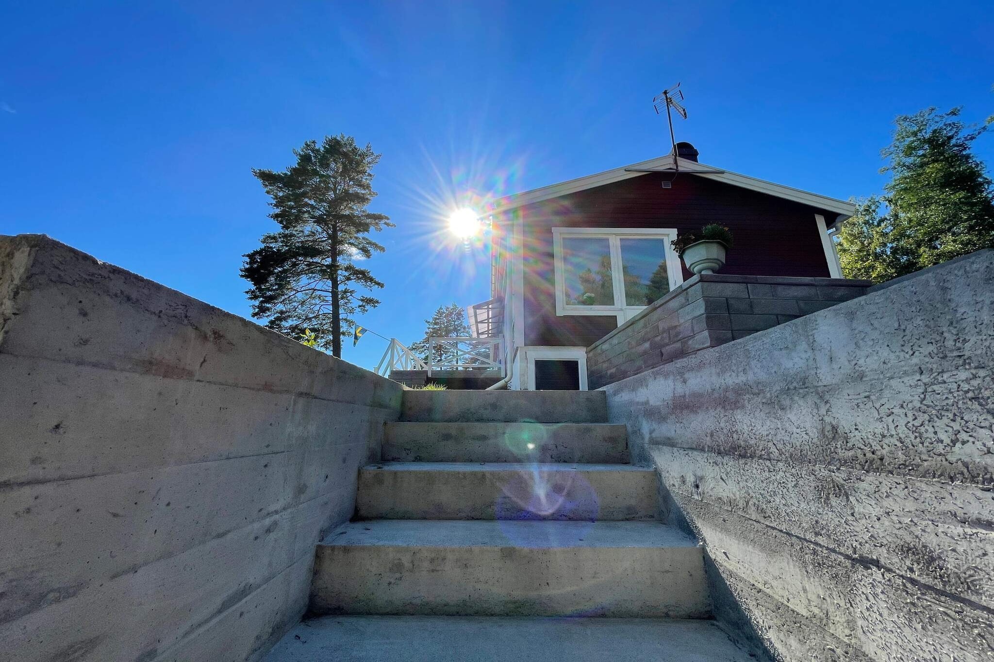 Kitchen(cooker(electric), coffee machine, microwave, fridge-freezer, high chair, water from well), Living/bed room, bedroom(double bed), bedroom(2x single bed), bedroom(2x bunk bed), bathroom(washbasin, shower, toilet, washing machine), heating(electric), garden furniture, parking