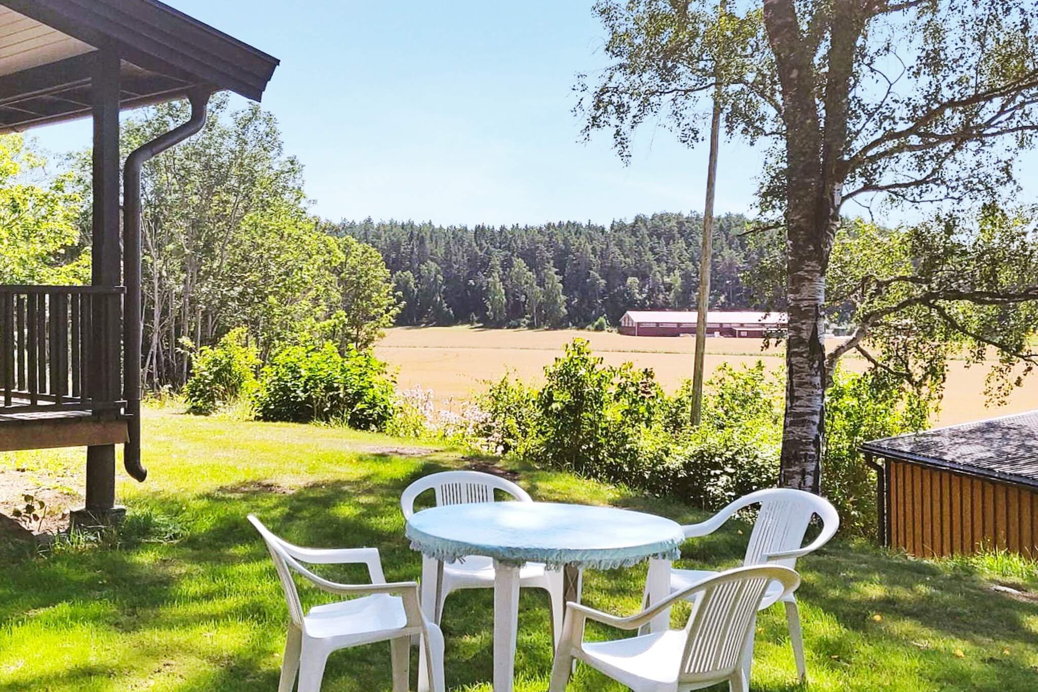 Enjoy the tranquility of scenic surroundings in these nice cottages individually located with a fantastic view of the forest and land.  Here you live in the countryside with nature on your doorstep and the archipelago a mile away. For those who want to swim, the bathing area Dalby in SlÃ¤tbaken is 6 km from the cottage. The cottage has two identical bedrooms with 4 comfortable beds, newly renovated bathroom with shower and large living room with dining area. Between the bedrooms and the living room is the kitchen with an additional dining area. A terrace with roof, outdoor furniture and barbecue is available. Further out in the archipelago by the sea you will find several bathing places, restaurants, and kayak rentals.  SanktAnna's archipelago is located in the middle of the  Ã–stgÃ¶ta archipelago and stretches from AspÃ¶ja in the north to SÃ¶dra FinnÃ¶ in the south. The coastline is famous for its many nature reserves and thousands of islands and bays. Here you enjoy the sea, the view, the forest, hiking, and fishing. For those who want experiences and activities, the surroundings have a lot to offer. Hike stegeborgsslingan around experience the landscape's rich cultural history, beautiful natural environments and oak landscape, the trail is about 12 km long. Stegeborg's castle ruins and Ã–rtagÃ¥rden open all year round are close to the entrance to the GÃ¶ta Canal with all the beautiful pass boats. Stegeborgs mysig a  harbor  restaurant 1 mile away a real archipelago restaurant by the sea, summer cafÃ© with homemade goodies. Ice cream parlor and kiosk next to the harbor restaurant and a country store a bit away. SÃ¶derkÃ¶ping 20 km from the house is a charming small town idyll with the GÃ¶ta Canal running through the city, surrounded by old buildings, shopping, cultural monuments and restaurants along the harbor. KolmÃ¥rdens Zoo is an hour's drive from the cottage. Vikbolands Struts in Ã–stergÃ¶tland warmly welcomes you to exciting meetings and taste experiences! On their farm you will have the opportunity to meet the Ostrich, the earth's largest living bird, who walks freely in large enclosures with the opportunity to enter when they wish.  If you put Turkey Farm, you pass on the way to the ostrich farm, h is kan you  buy turkey meat in our farm shop, hike with alpaca and get guided tours. 1.5 miles from the cottage in Mem is the GÃ¶ta Canal's first lock and right next door is the canal warehouse that serves good food and coffee next to the water. Bed sheets are available for rent contact the cottage owner. Welcome to the idyll of Ã–stergÃ¶tland.