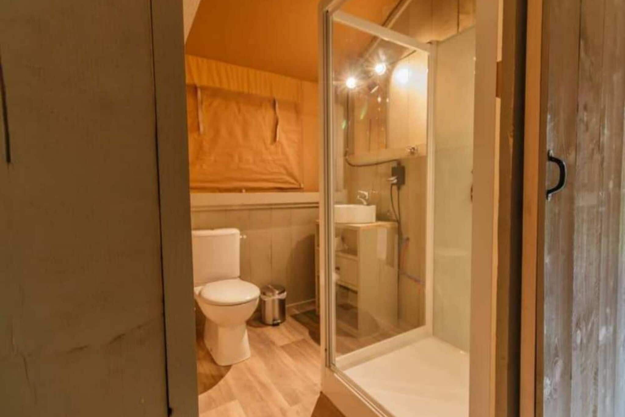 Luxury safari tent with private bathroom