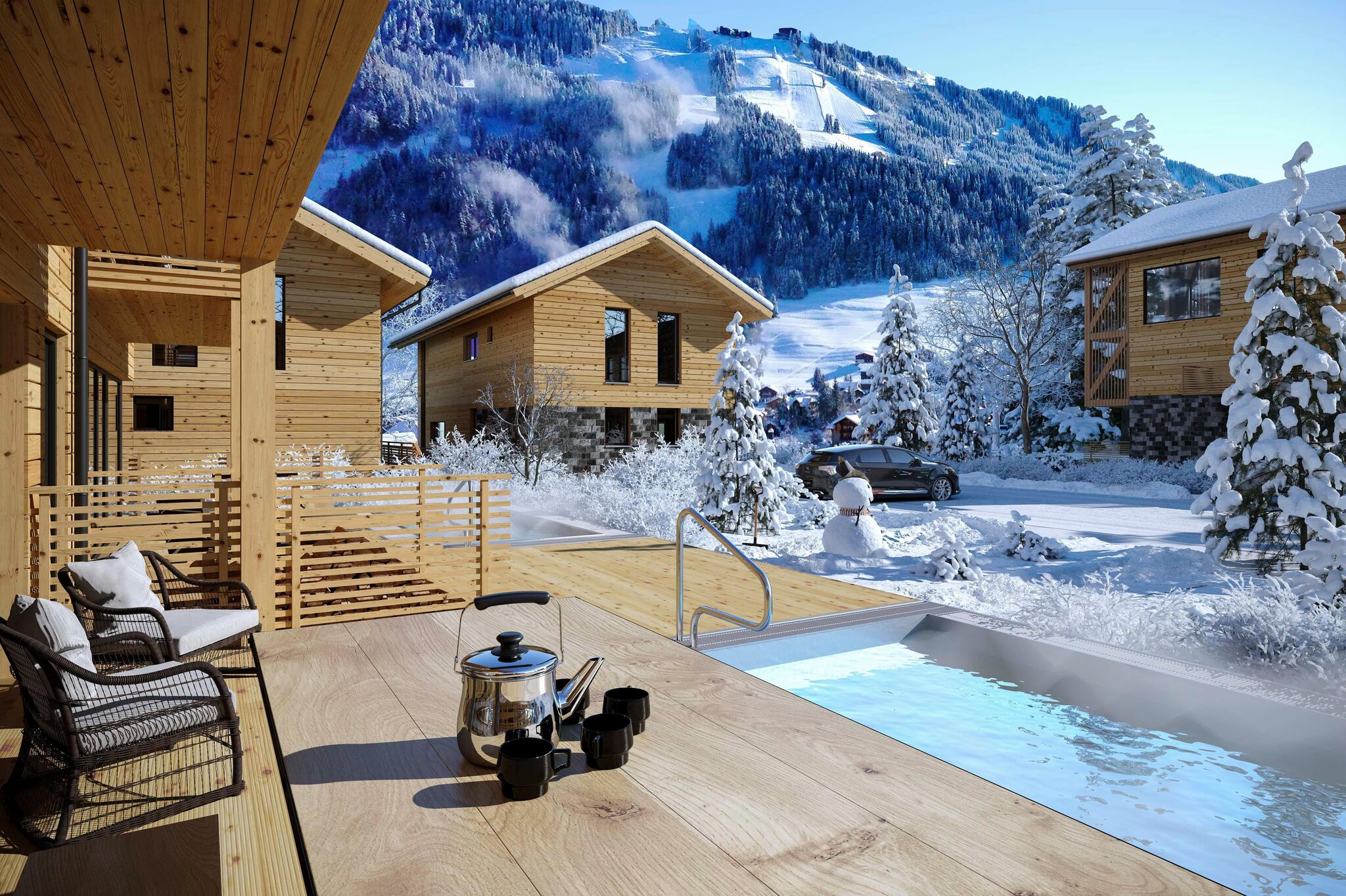 Ferienhaus mit Pool und privater Sauna