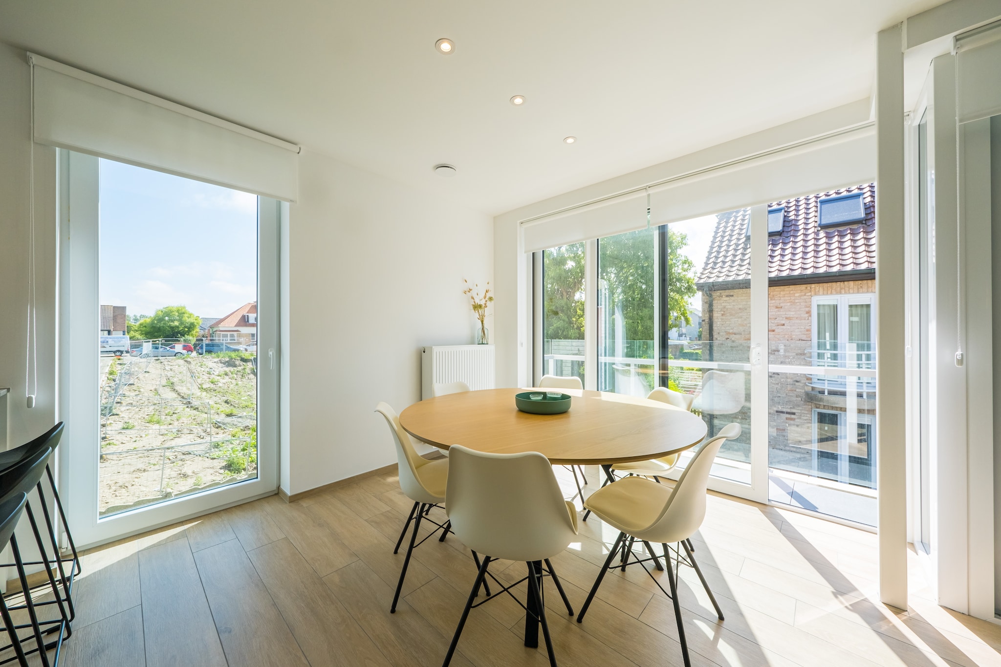 Ground floor: (Living room(double sofa bed, TV, dining table, seating area, balcony), Kitchen(electric kettle, toaster, coffee machine, oven, microwave, dishwasher, fridge, freezer), bedroom(double bed), bedroom(double bed or 2 single beds), bathroom(shower, hairdryer), toilet(guest toilet), bicycle room, storage, garage, Internet access, tumble dryer, washing machine, terrace, parking, lift, ironing board, iron)